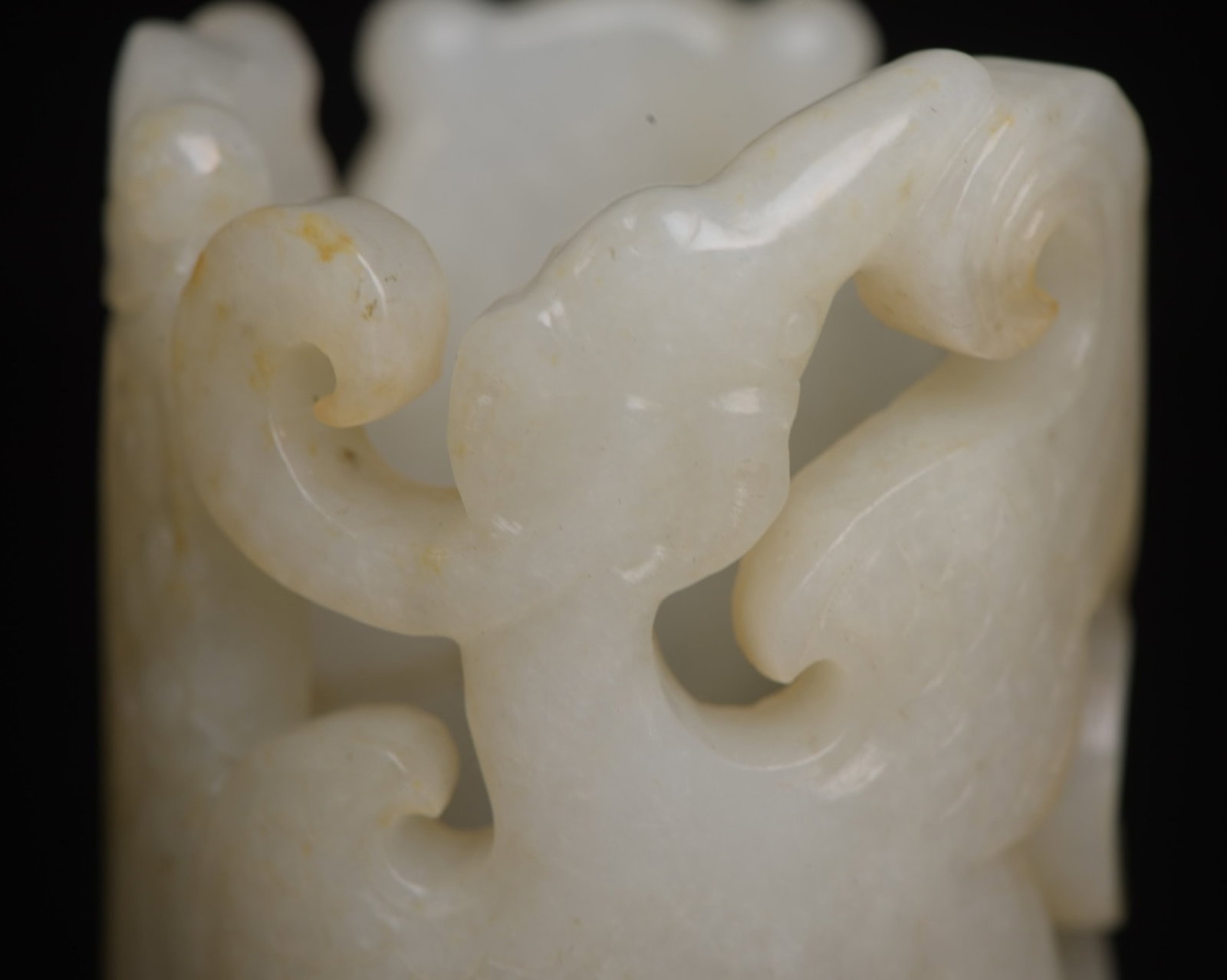 An Exquisite White Jade Cicada Pattern Thumb Ring - 8