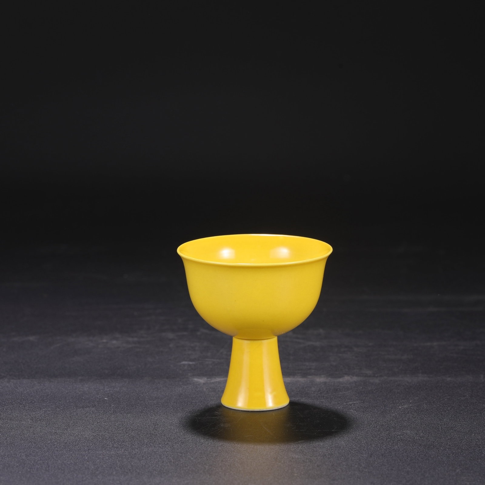 An Exquisite Yellow Glazed Stem Cup - 2