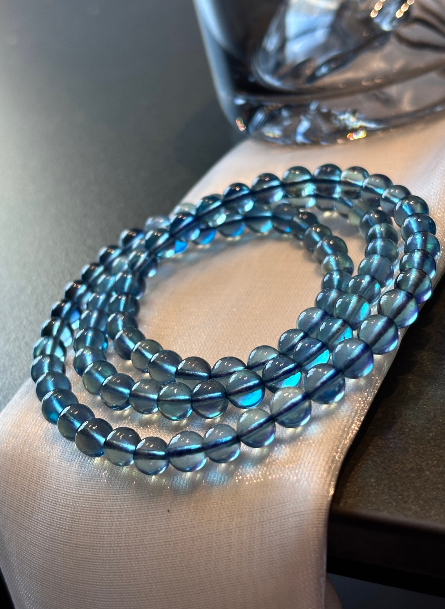 An Exquisite Aquamarine Bracelets: An Exquisite Aquamarine Bracelets,Size:6.3mm,Weight:29.7g 海蓝宝手链