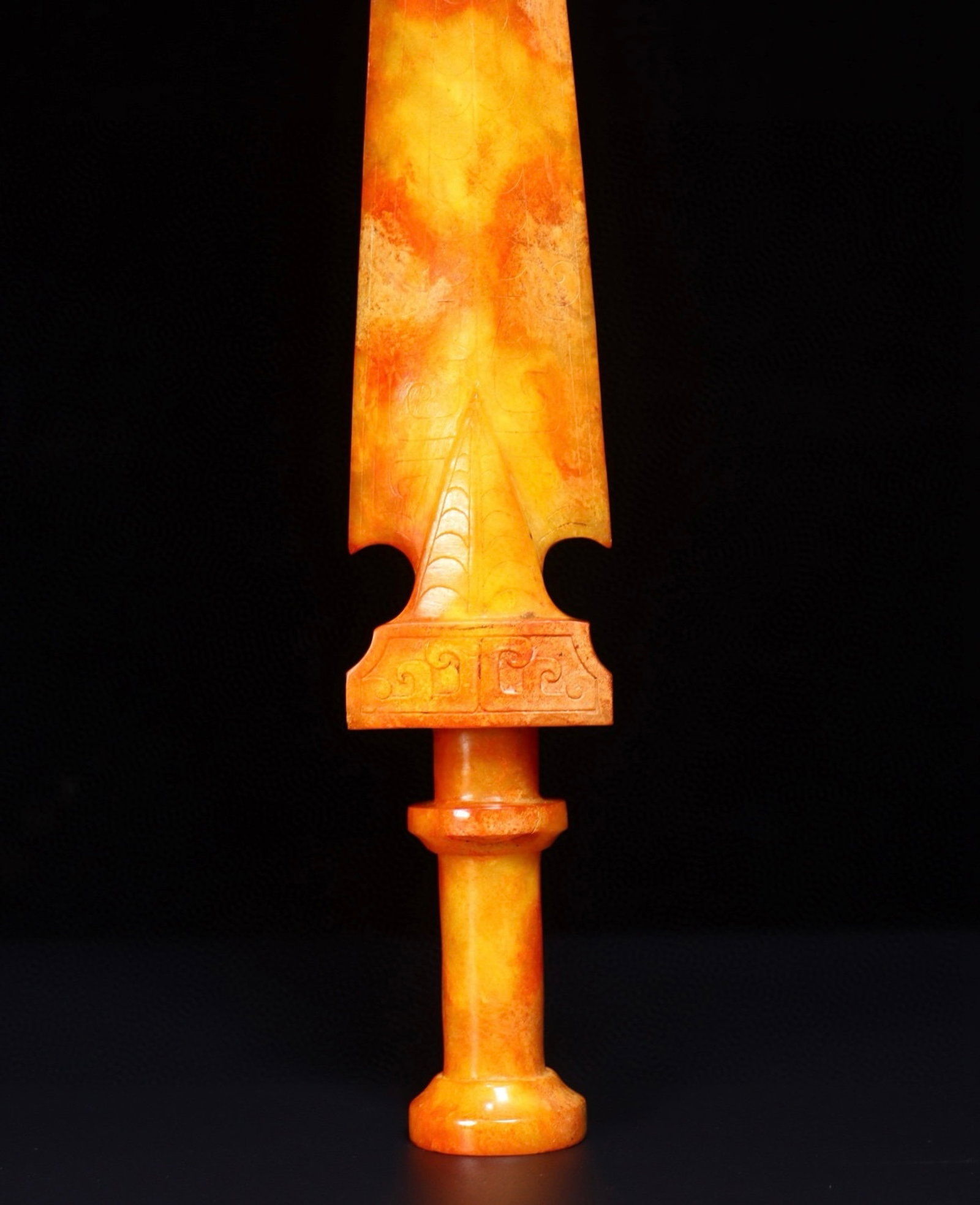 A Huge Yellow Jade Sword - 8