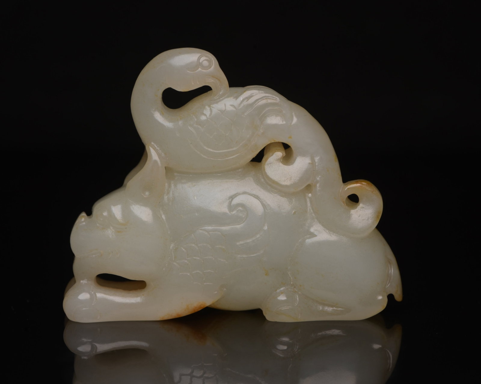 An Exquisite White Jade Beast Ornament: An Exquisite White Jade Beast Ornament,Qing Dynasty,China,Size:2.7inx2.1inx0.8in,Weight:98g 白玉兽摆件,中国清代