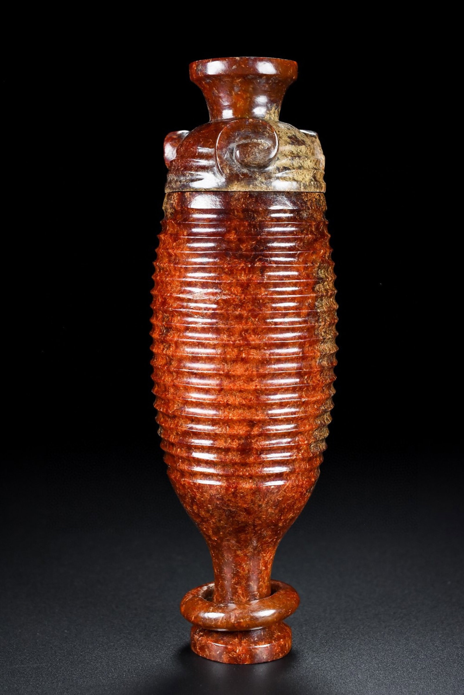 An Exquisite Archaic Jade Auspicious Cloud Pattern Censer (1 of 9)