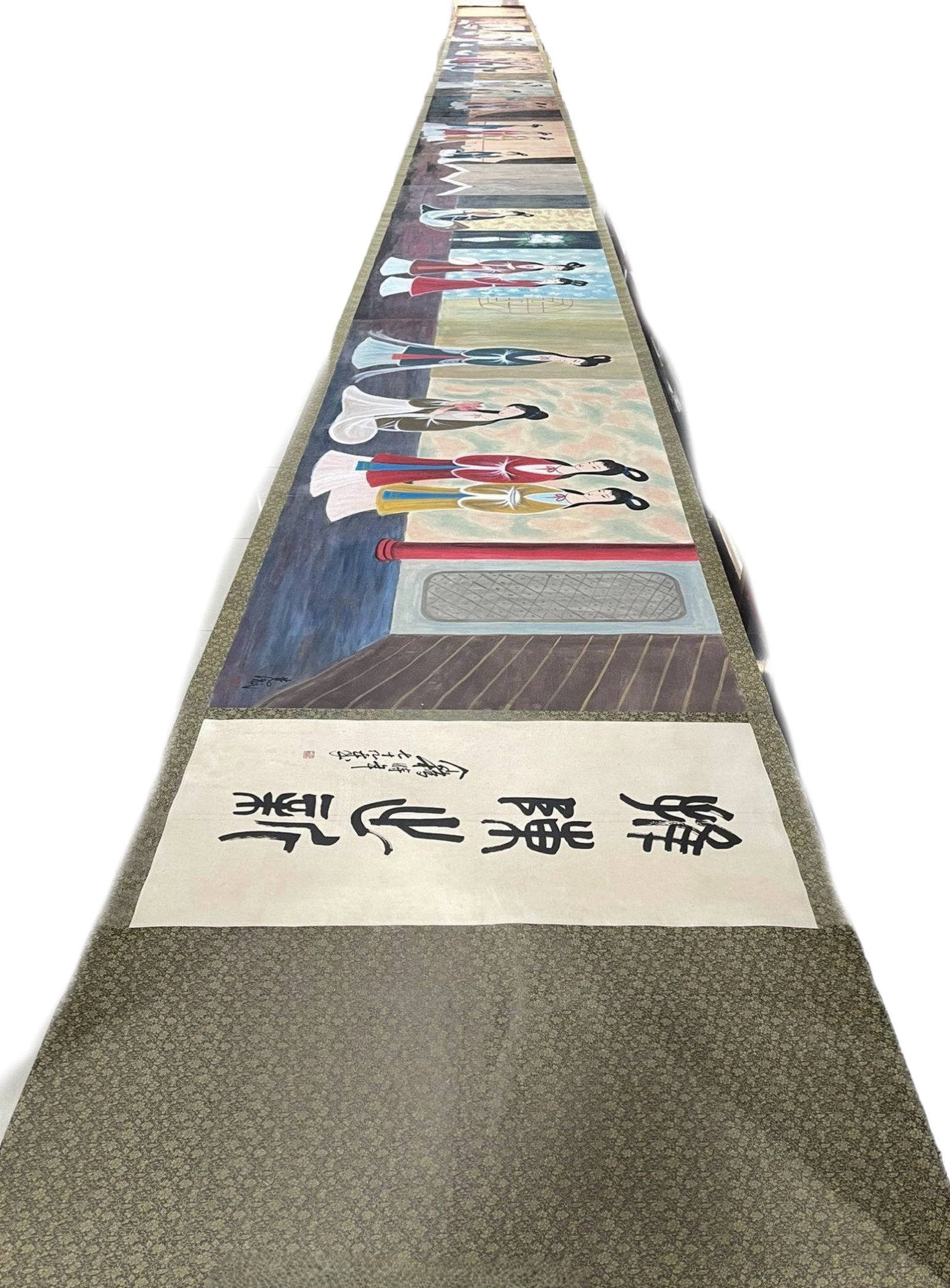 A Chinese Hand Scroll Ink Painting of Character and Story on Paper (1 of 16)