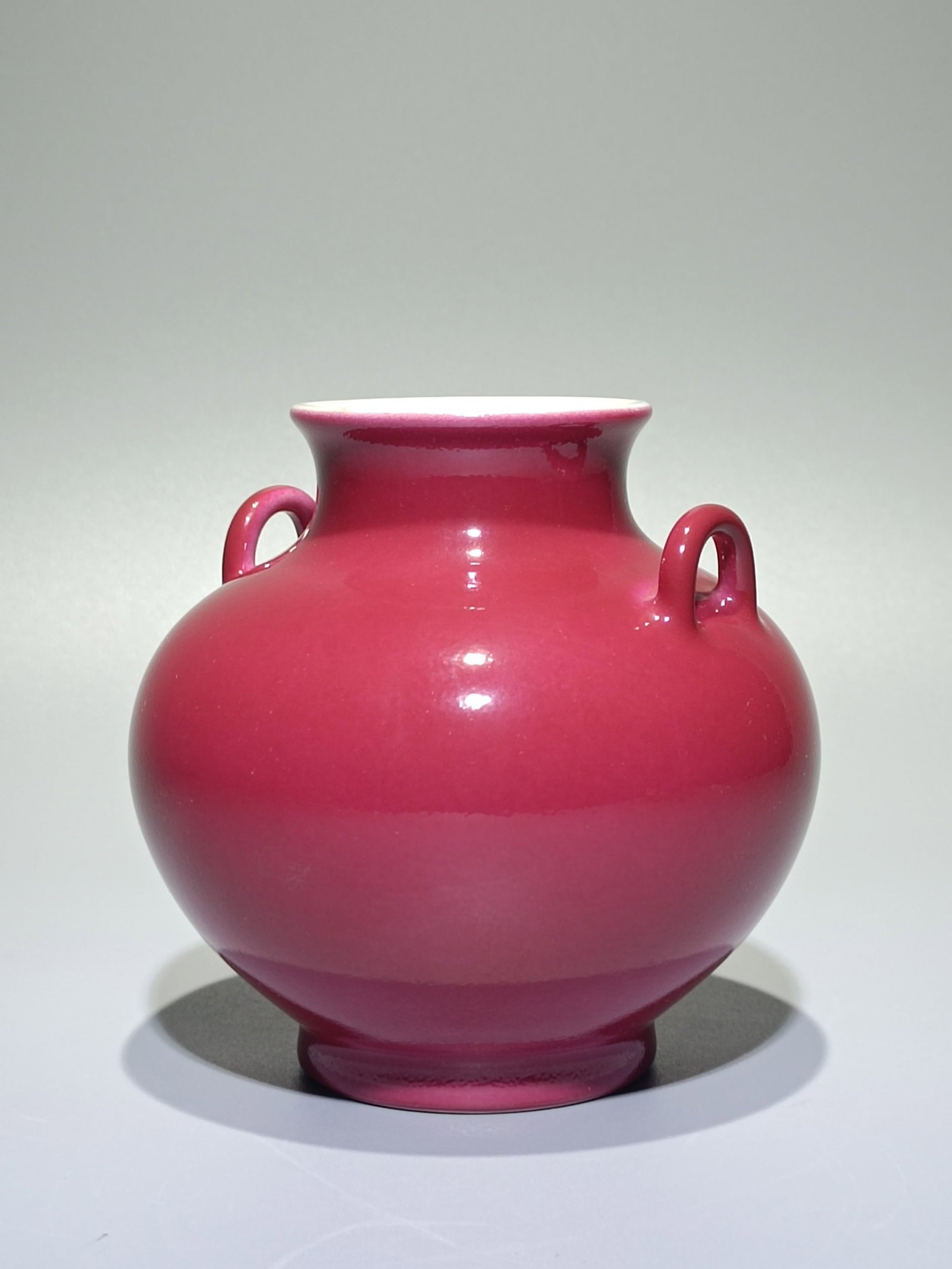 An Exquisite Ruby Red-Glazed Double-Ears Jar - 2