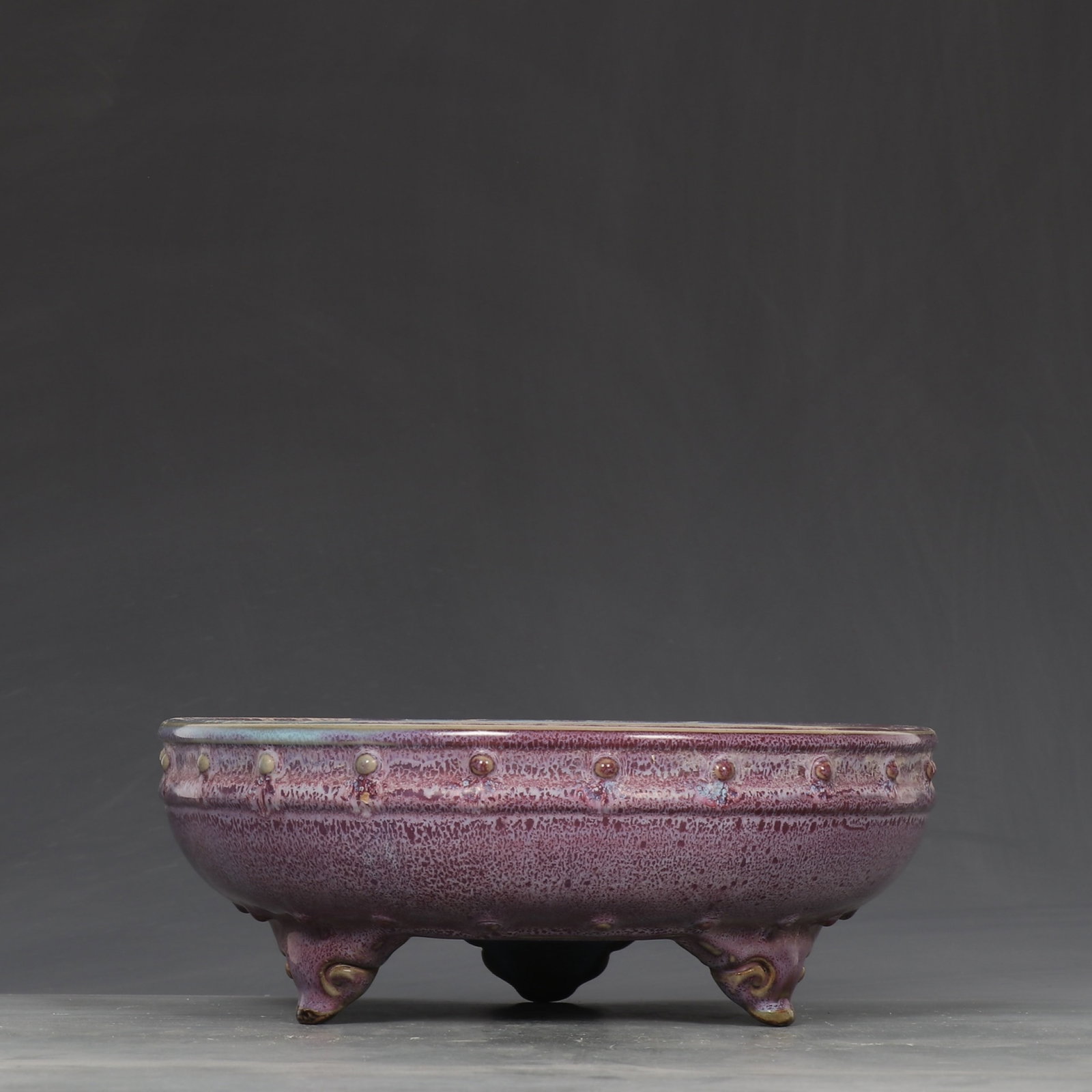 An Exquisite Jun yao Purple Glazed Tripod Brush Washer (1 of 9)