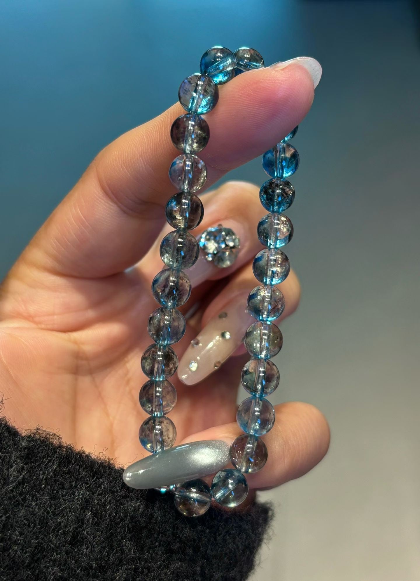 An Exquisite Aquamarine Bracelet: An Exquisite Aquamarine Bracelet,Size:0.3in,Weight:13.5g 海蓝宝手串
