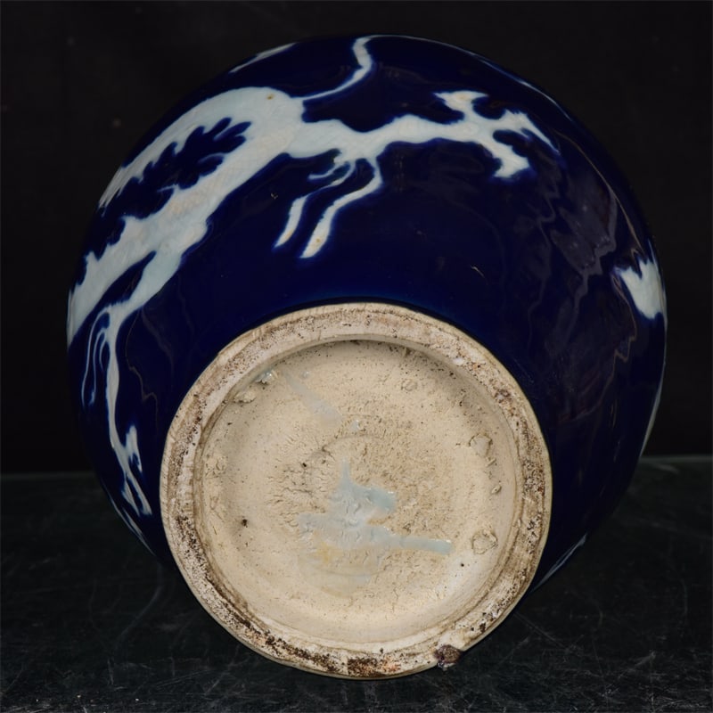 A Rare Ji Blue Glazed Dragon Pattern Vase - 9