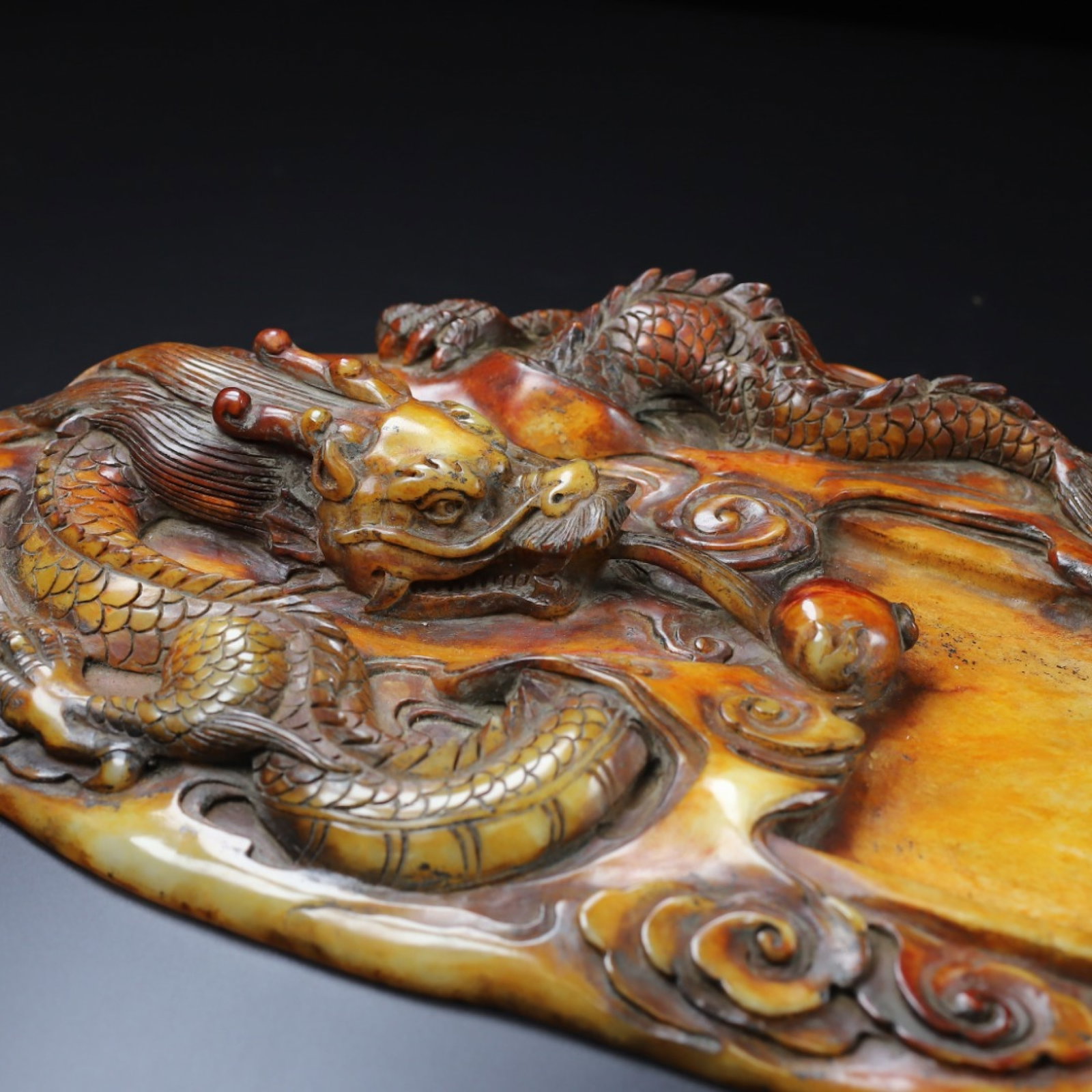 An Exquisite Archaic Jade Dragon Pattern Inkstone - 2