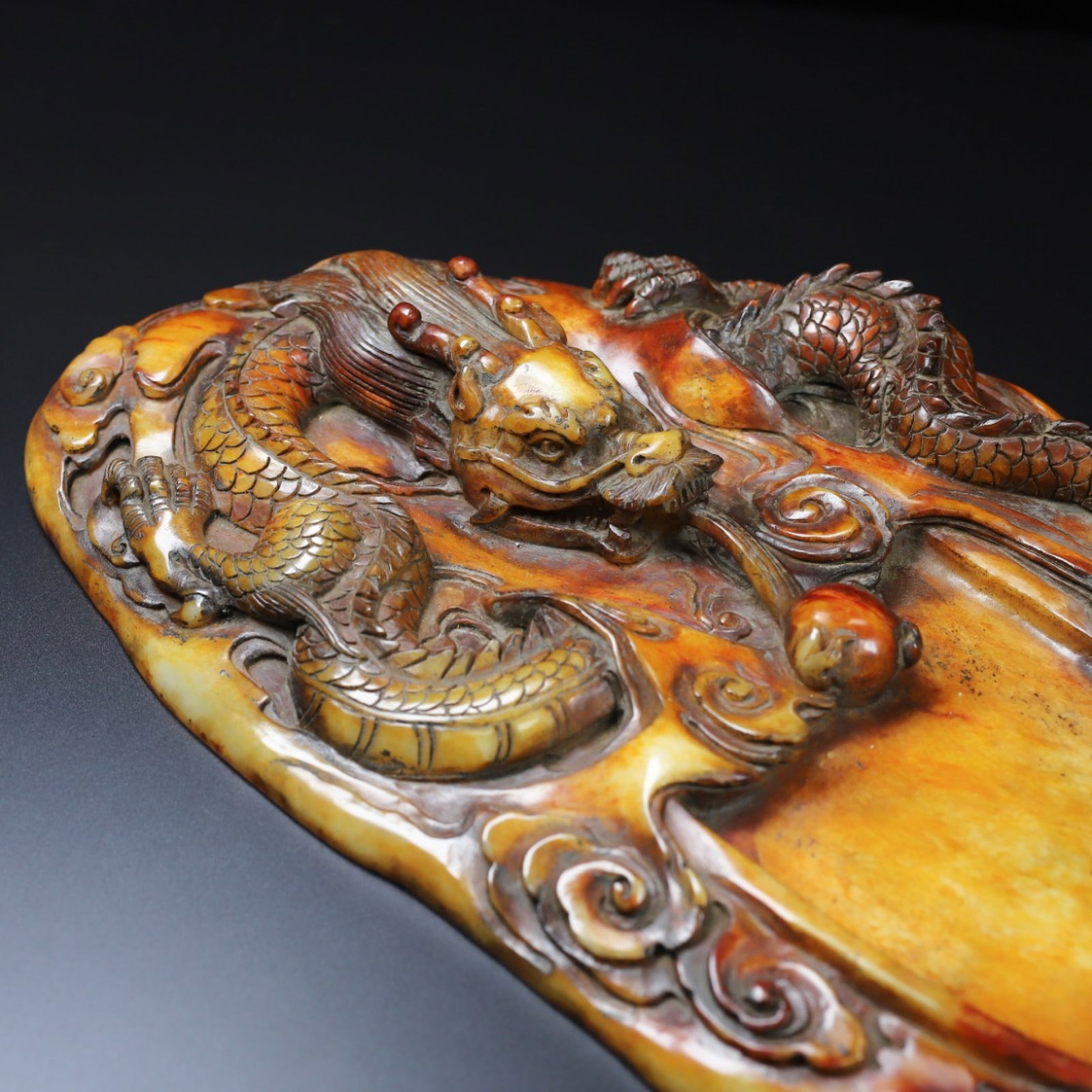 An Exquisite Archaic Jade Dragon Pattern Inkstone - 4