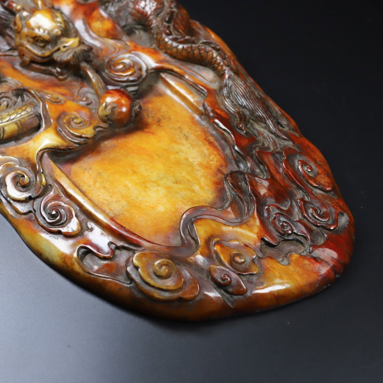 An Exquisite Archaic Jade Dragon Pattern Inkstone - 5