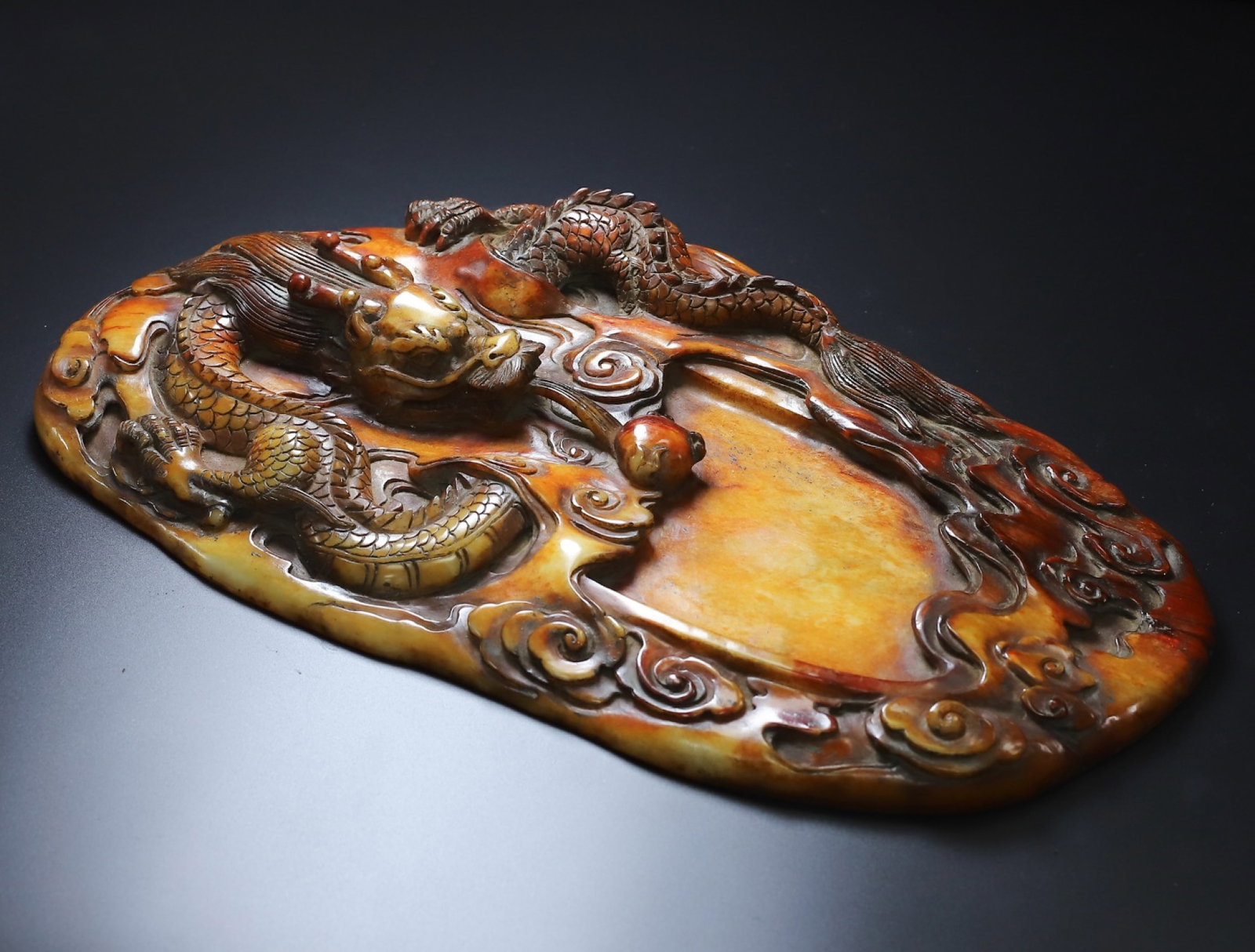 An Exquisite Archaic Jade Dragon Pattern Inkstone - 6