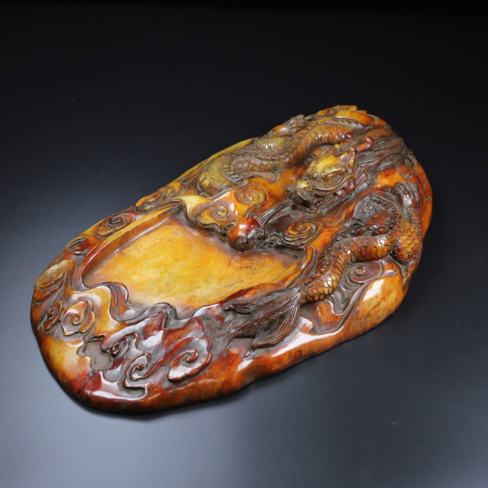 An Exquisite Archaic Jade Dragon Pattern Inkstone - 7