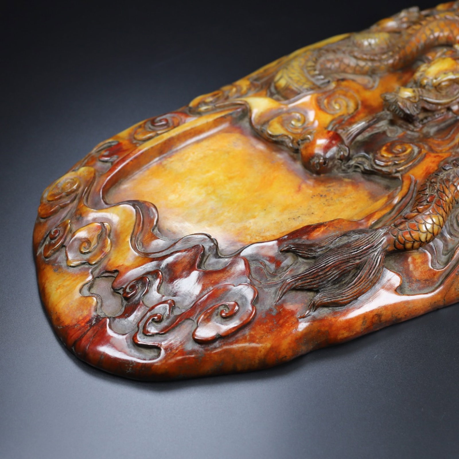 An Exquisite Archaic Jade Dragon Pattern Inkstone - 9