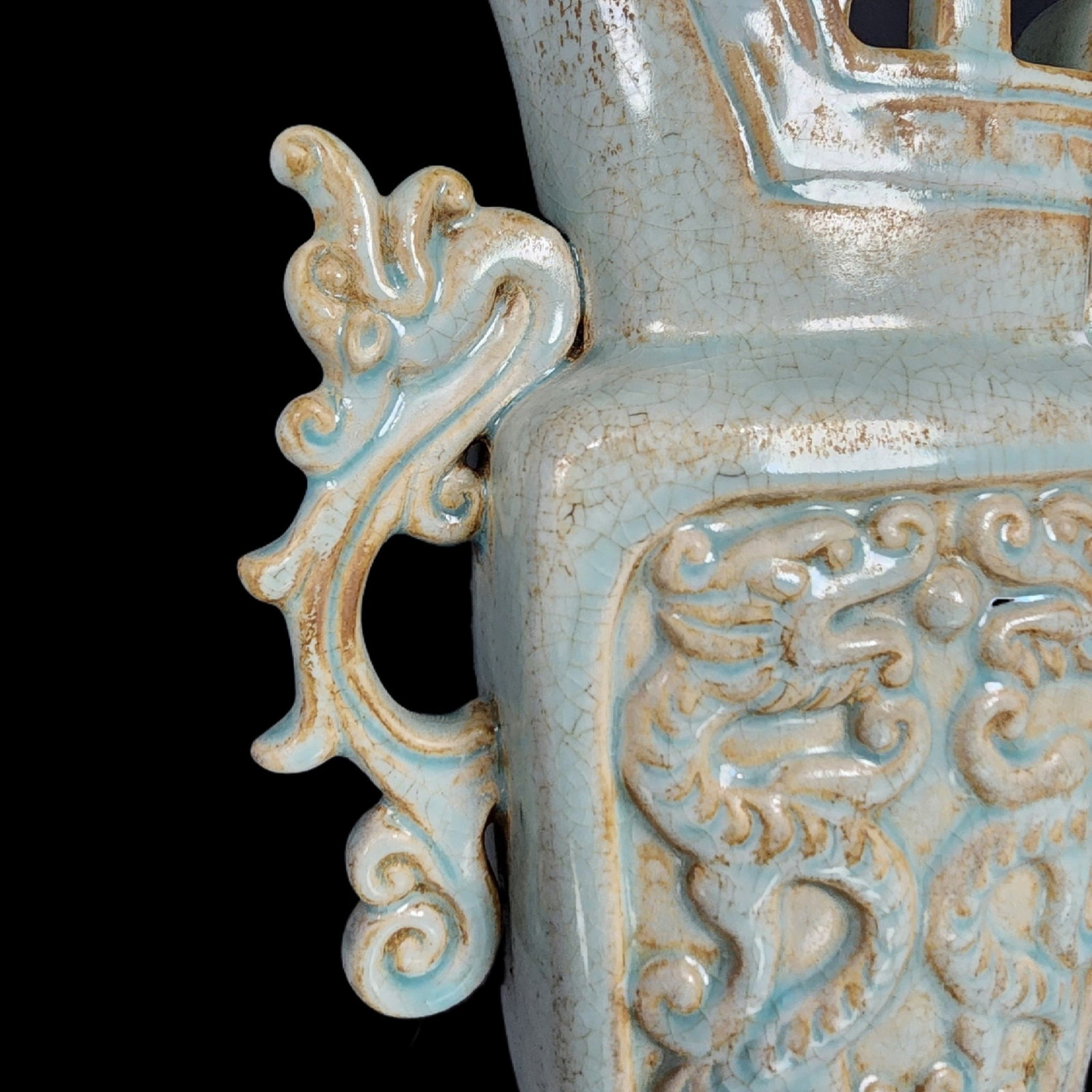 An Exquisite Ru yao Dragon Pattern Pot - 5