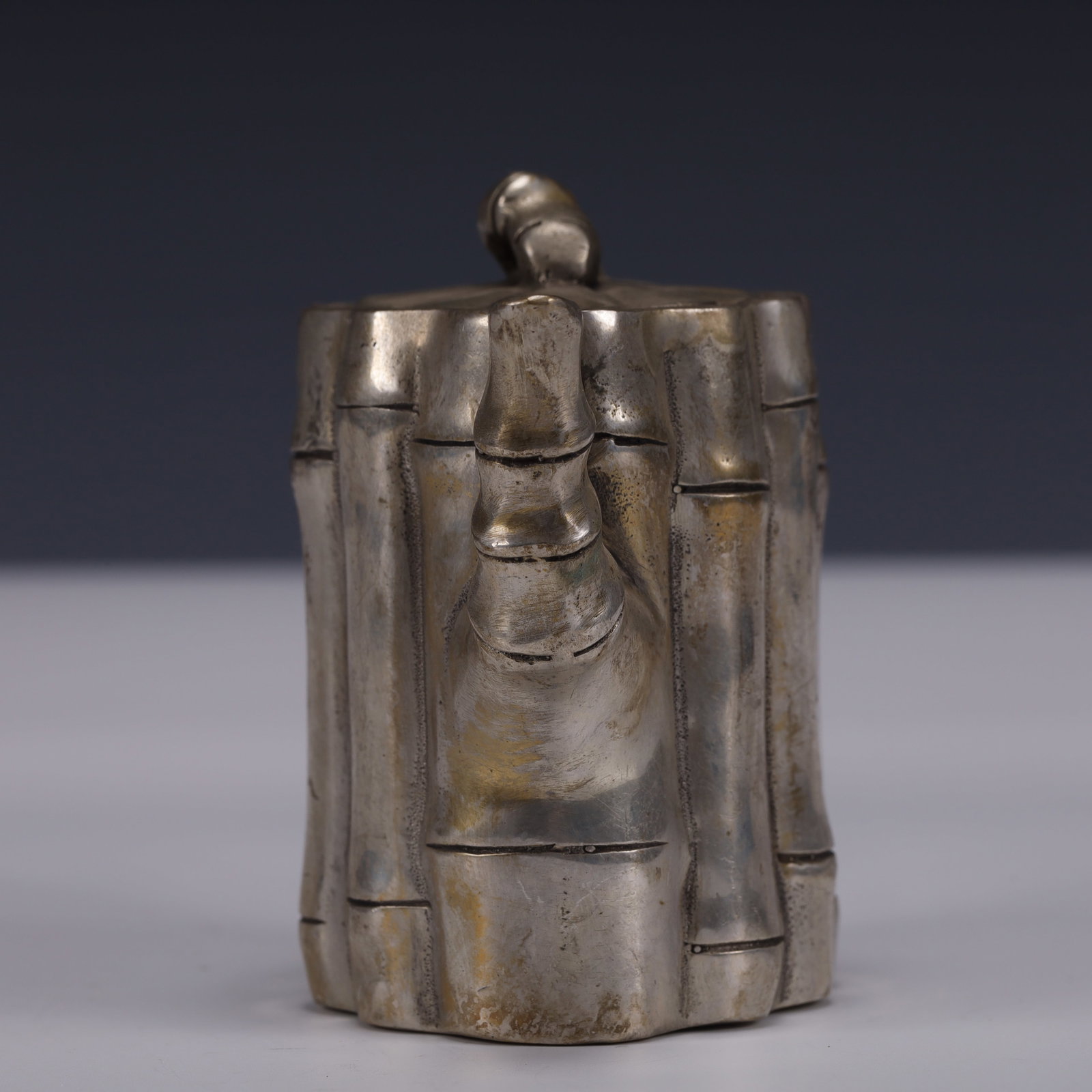 An Exquisite Silver-Plated Bronze Bamboo Pattern Ewer - 3