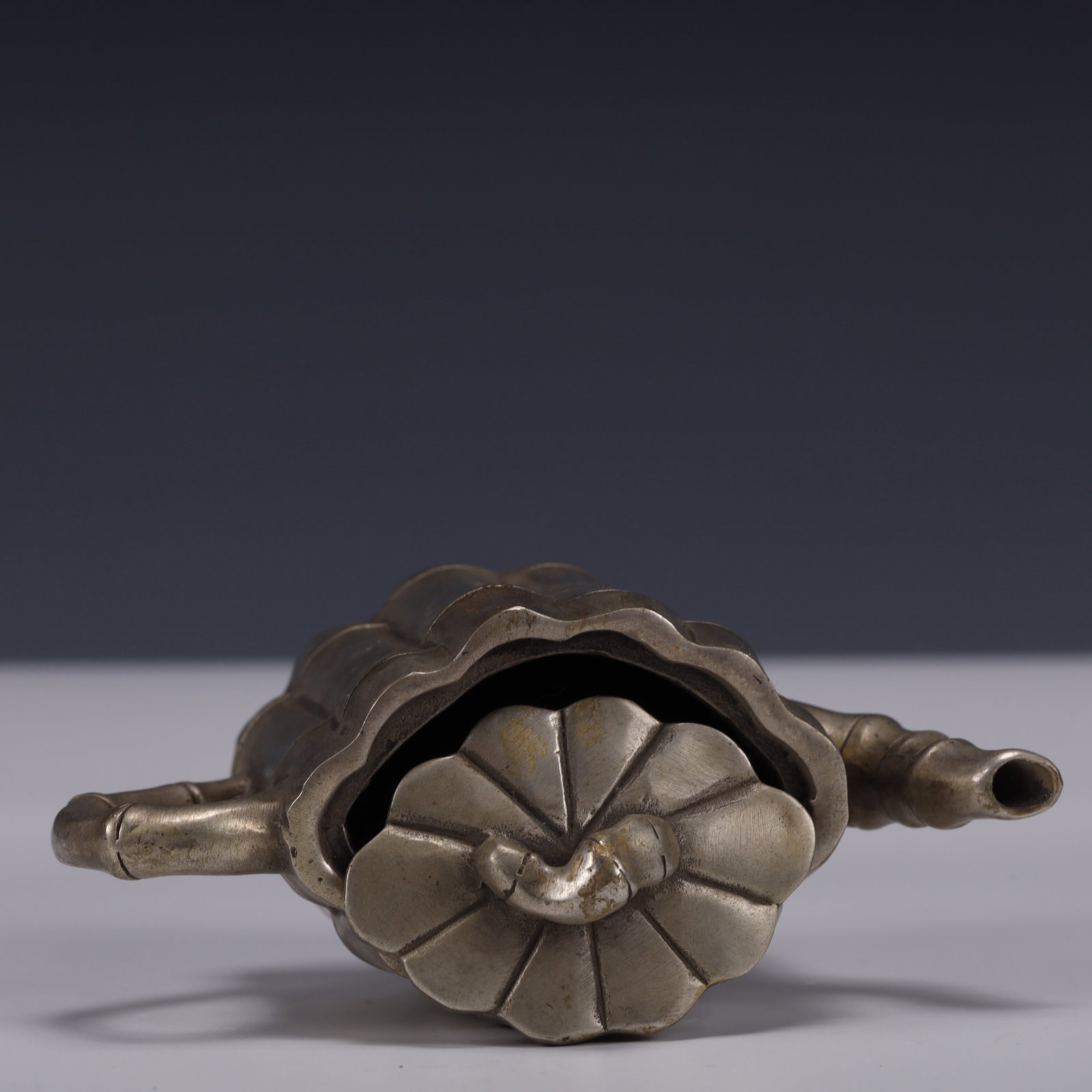 An Exquisite Silver-Plated Bronze Bamboo Pattern Ewer - 7