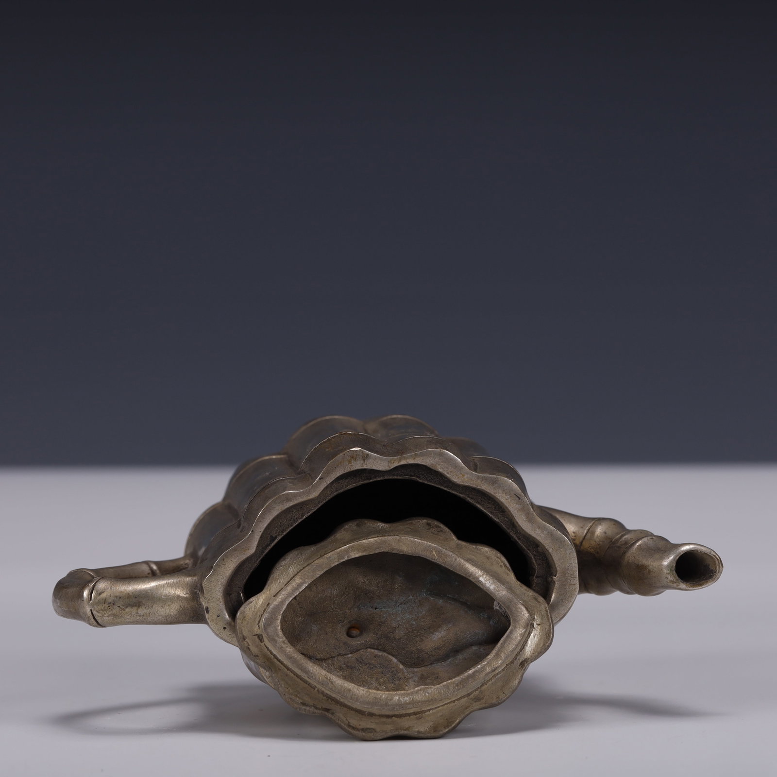An Exquisite Silver-Plated Bronze Bamboo Pattern Ewer - 8