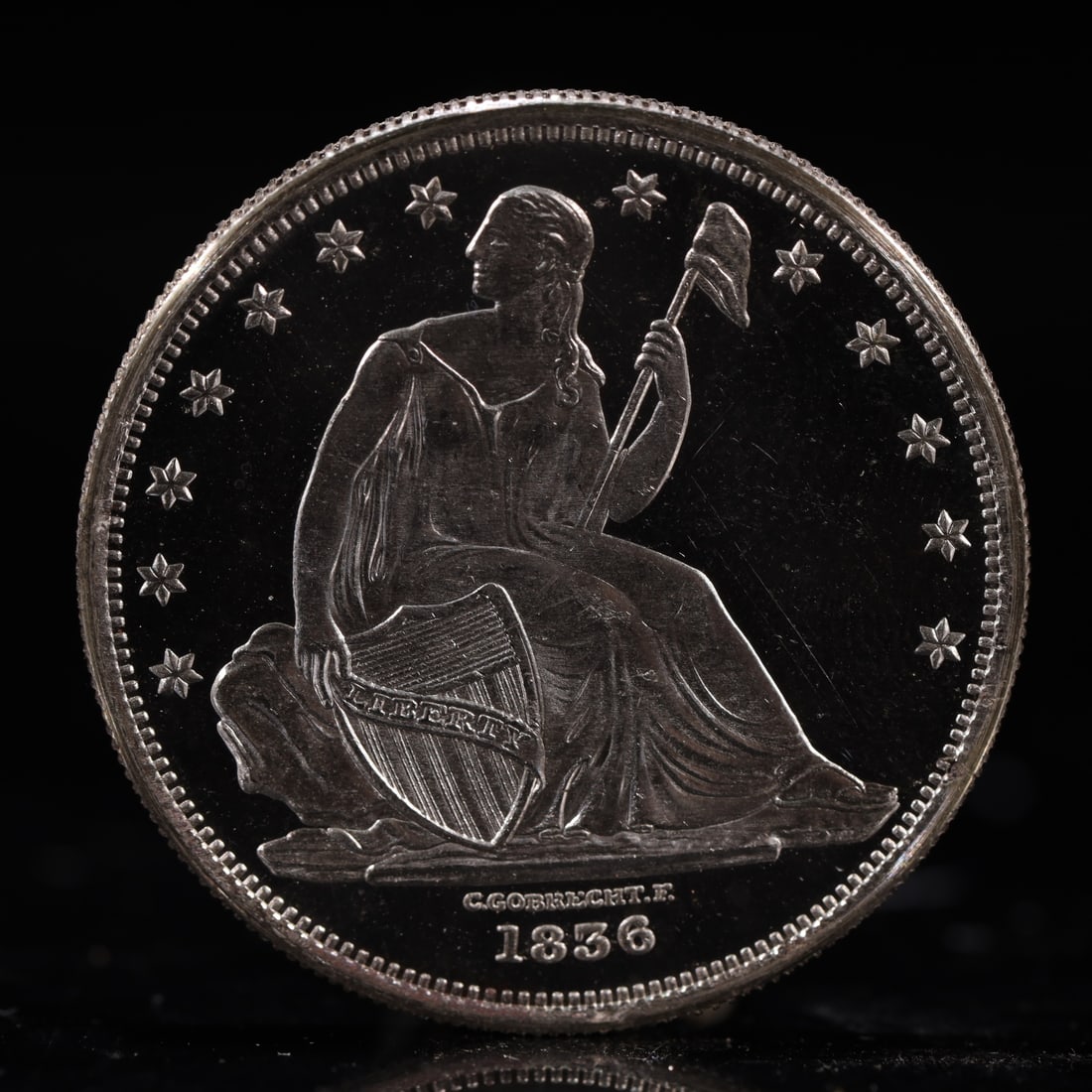 USA One Dollar 1856 Coin: American coin. IN GOD WE TRUST / LIBERTY / 1856 / UNITED STATES OF AMERICA / ONE DOL. Weight:26.9g.