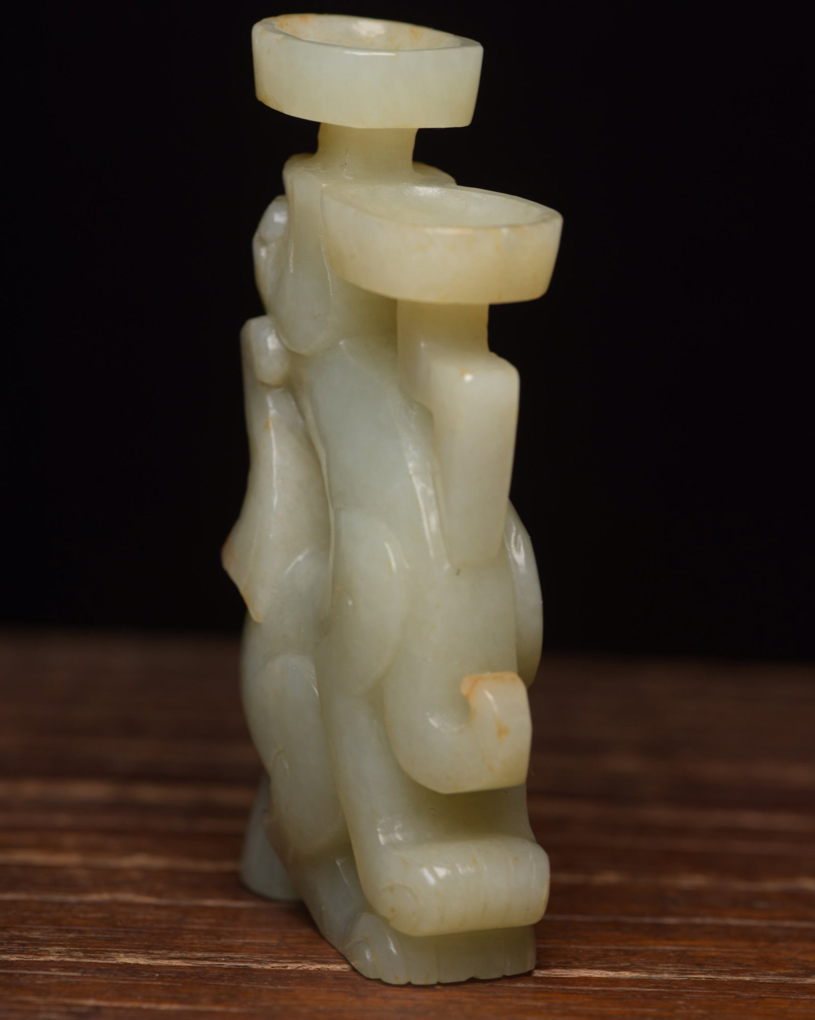 An Exquisite White Jade Beast Candlestick - 3