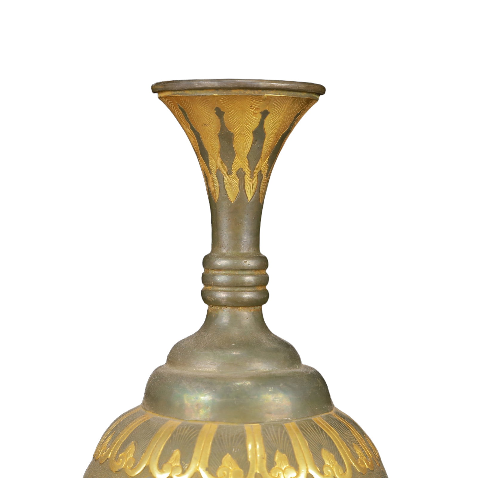 An Exquisite Gilt Silver Dragon Pattern Vase - 2