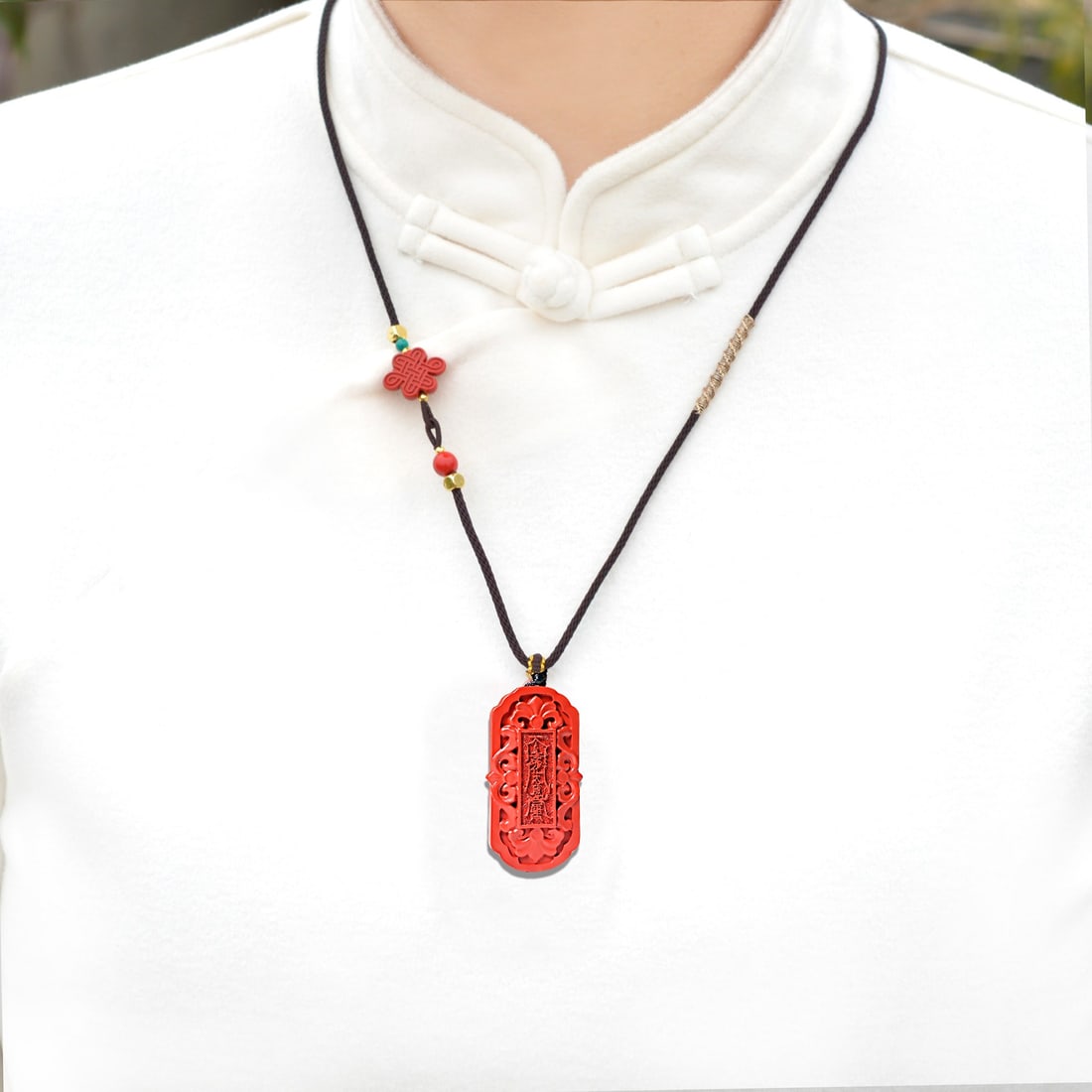 An Exquisite Cinnabar Pendant: An Exquisite Cinnabar Pendant,Size:20mmx30mm,Weight:11g 朱砂挂件