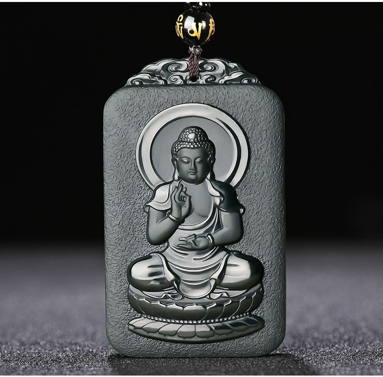 An Exquisite Cyan jade Statue of Amitayus Pendant: An Exquisite Cyan jade Statue of Amitayus Pendant,Size:62mmx38mmx8mm 青玉无量寿佛像挂件