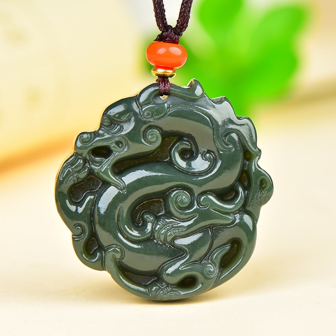An Exquisite Jasper Dragon Pattern Pendant - 2