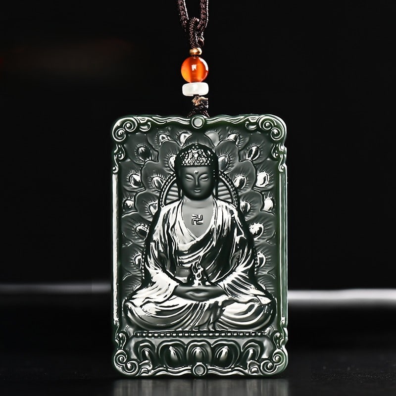 An Exquisite Cyan jade Statue of Sakyamuni Pendant: An Exquisite Cyan jade Statue of Sakyamuni Pendant,Size:60mmx40mmx8mm 青玉如来像挂件