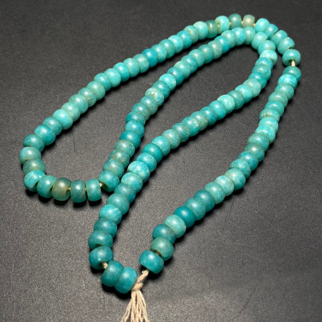 A Precious Amazonite Necklace: A Precious Amazonite Necklace,Size:8mmx5mm*108 天河石项链