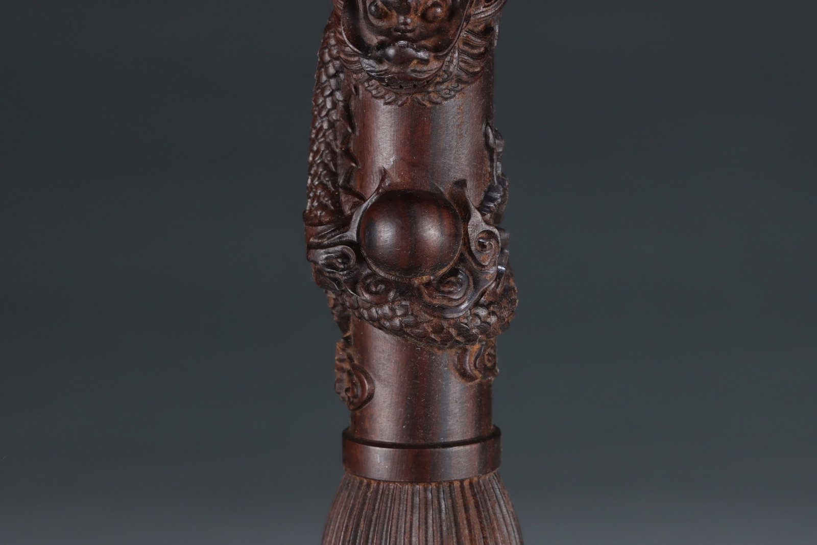 A Rare Eaglewood Dragon Pattern Ink Brush - 3