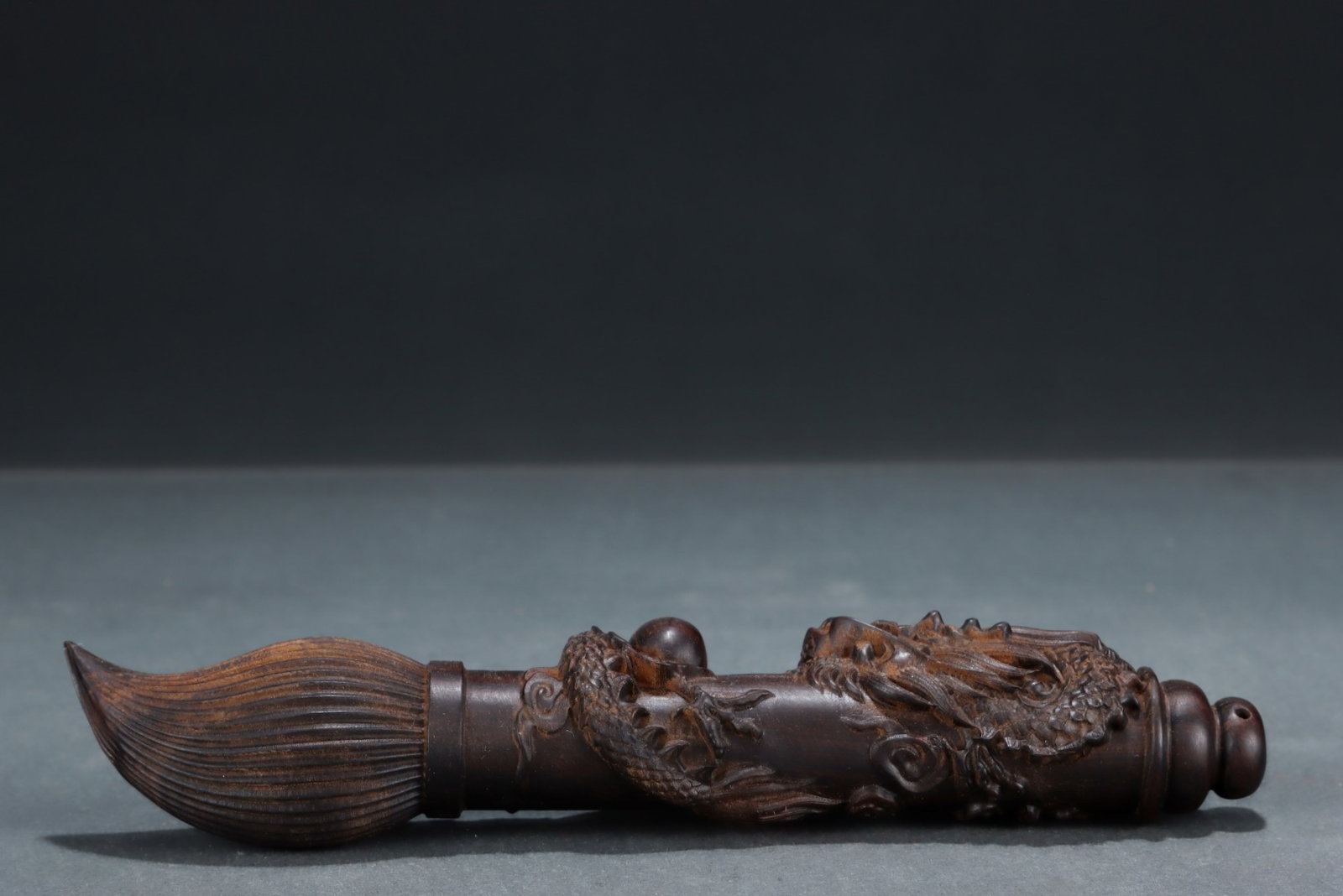A Rare Eaglewood Dragon Pattern Ink Brush - 7