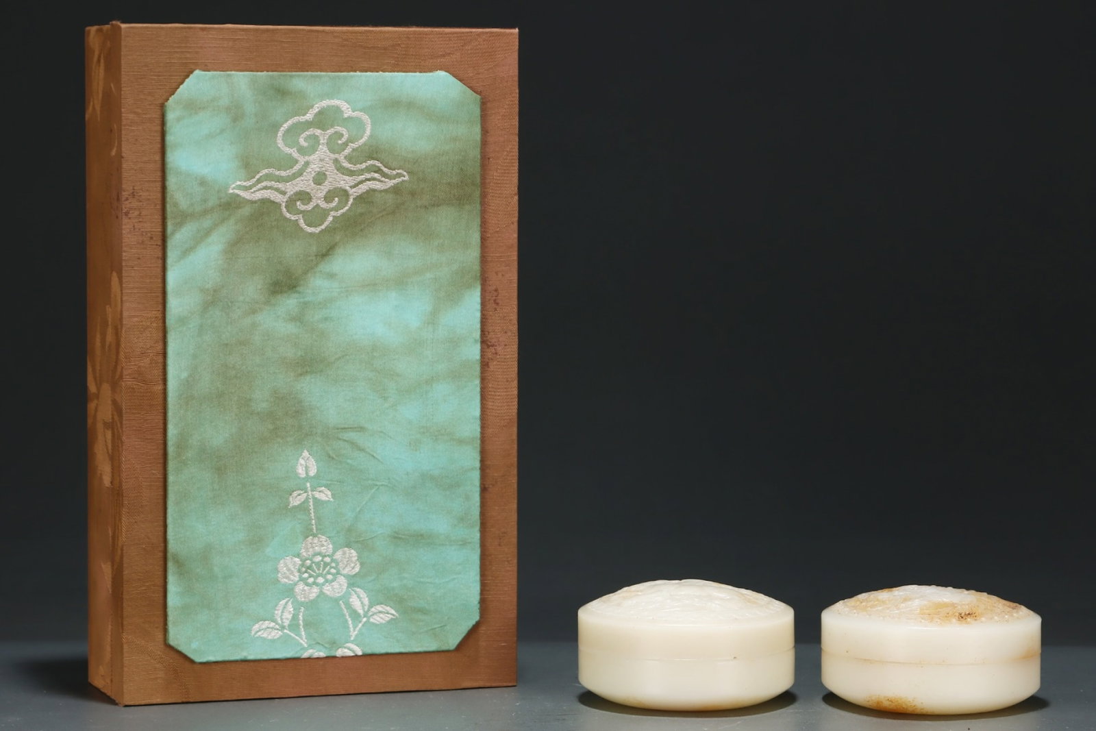 A Pair of Exquisite White Jade Auspicious Beast Pattern Boxes: A Pair of Exquisite White Jade Auspicious Beast Pattern Boxes,Qing Dynasty,China,Qianlong Four-character Mark,Size:1.9inx3.5in
