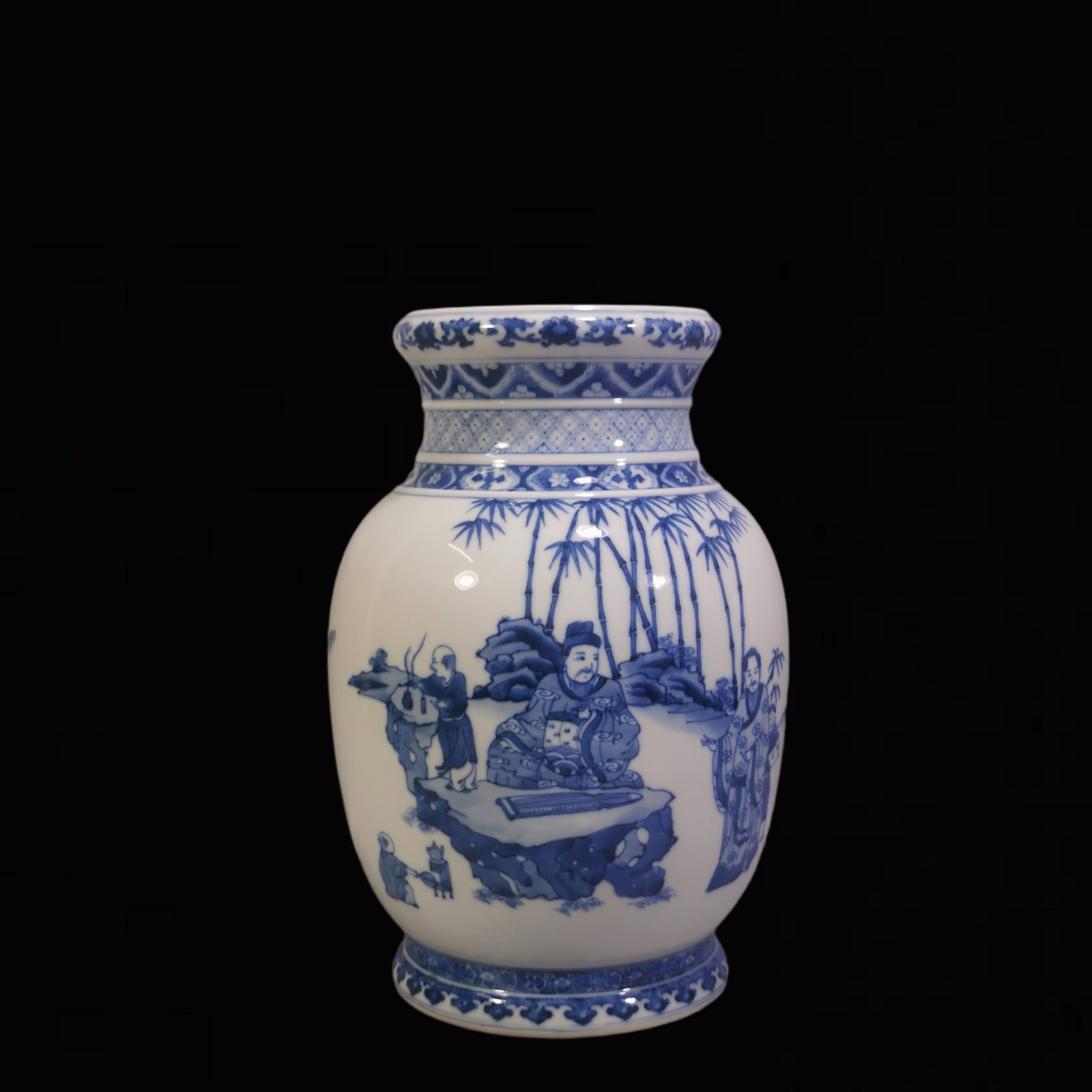 A Exquisite Blue and White Figure and Story Pattern Vase (1 of 8)