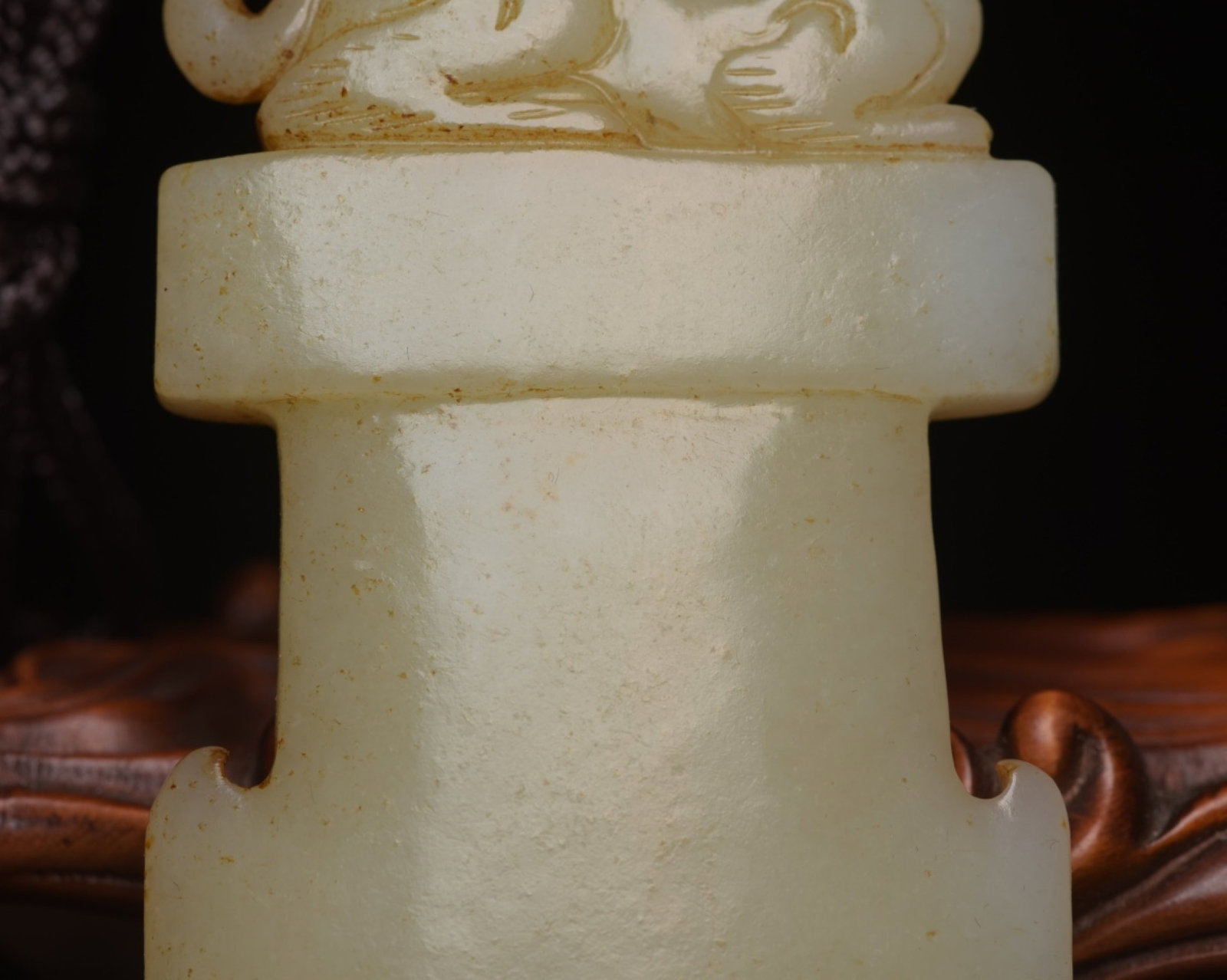 An Exquisite White Jade Dragon Axe - 8