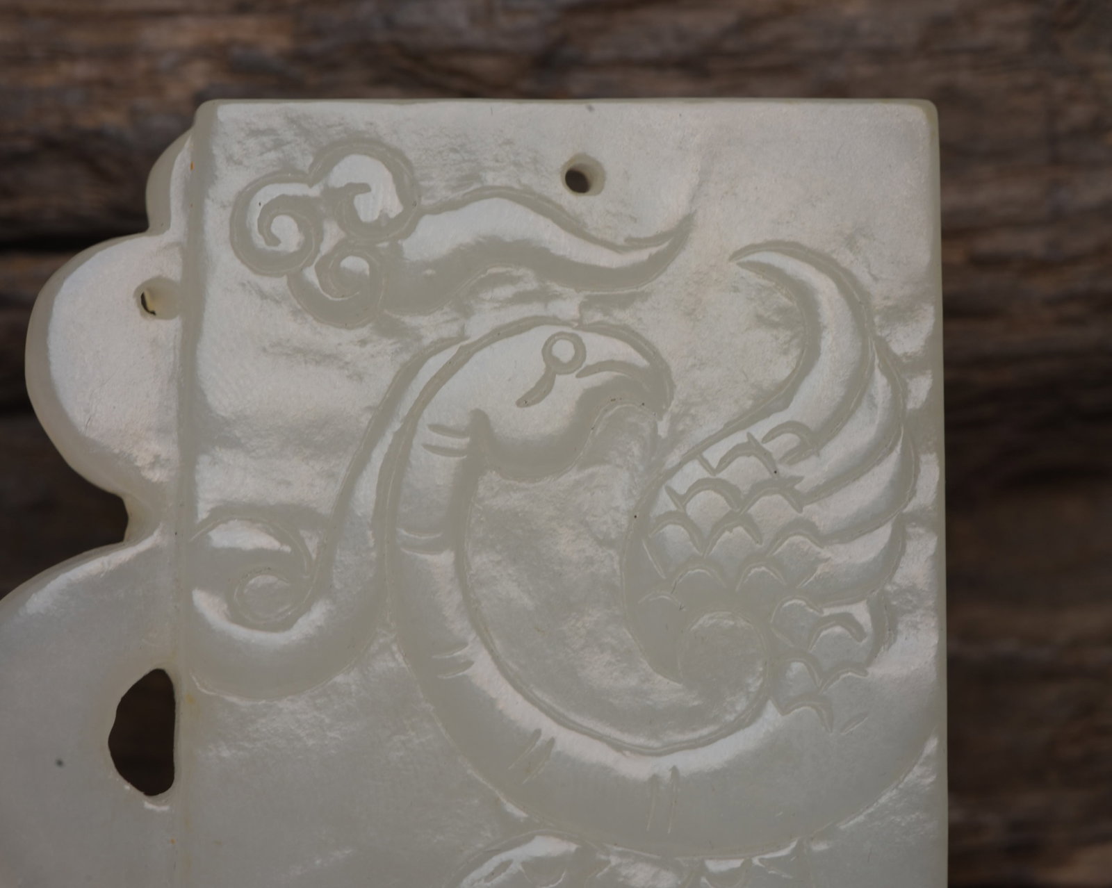 An Exquisite White Jade Phoenix Pattern Ornament - 8