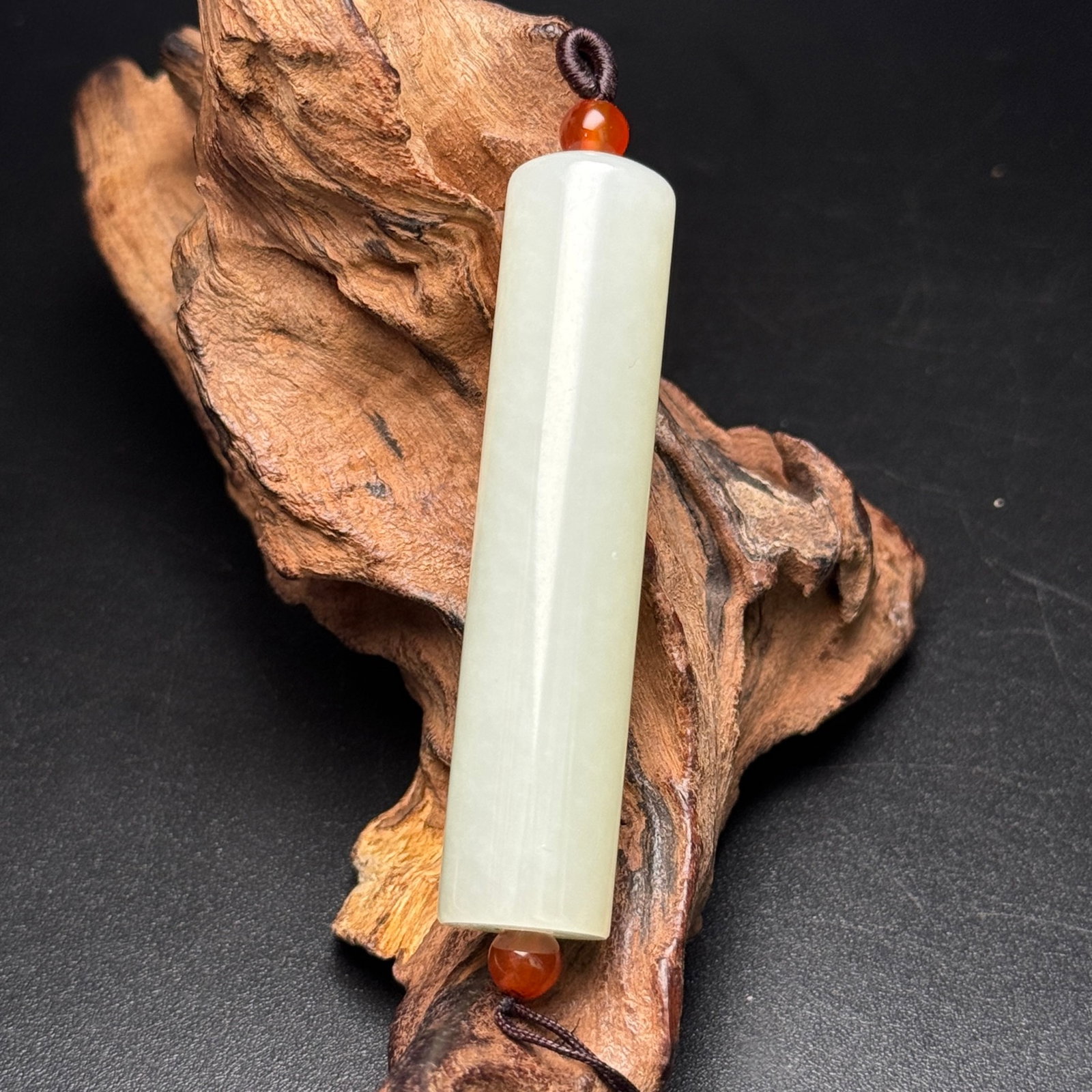 An Exquisite White Jade Pendant: An Exquisite White Jade Pendant,Qing Dynasty,China,Size:15mmx69mm,Weight:34g 白玉挂件,中国清代