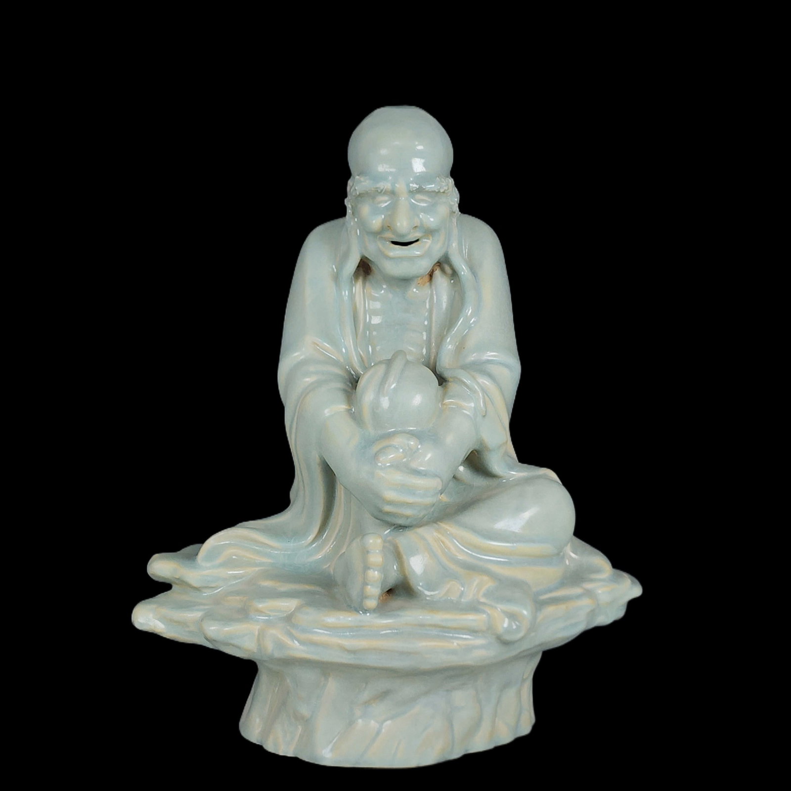 A Rare Ru yao Statue of Arhat (1 of 9)