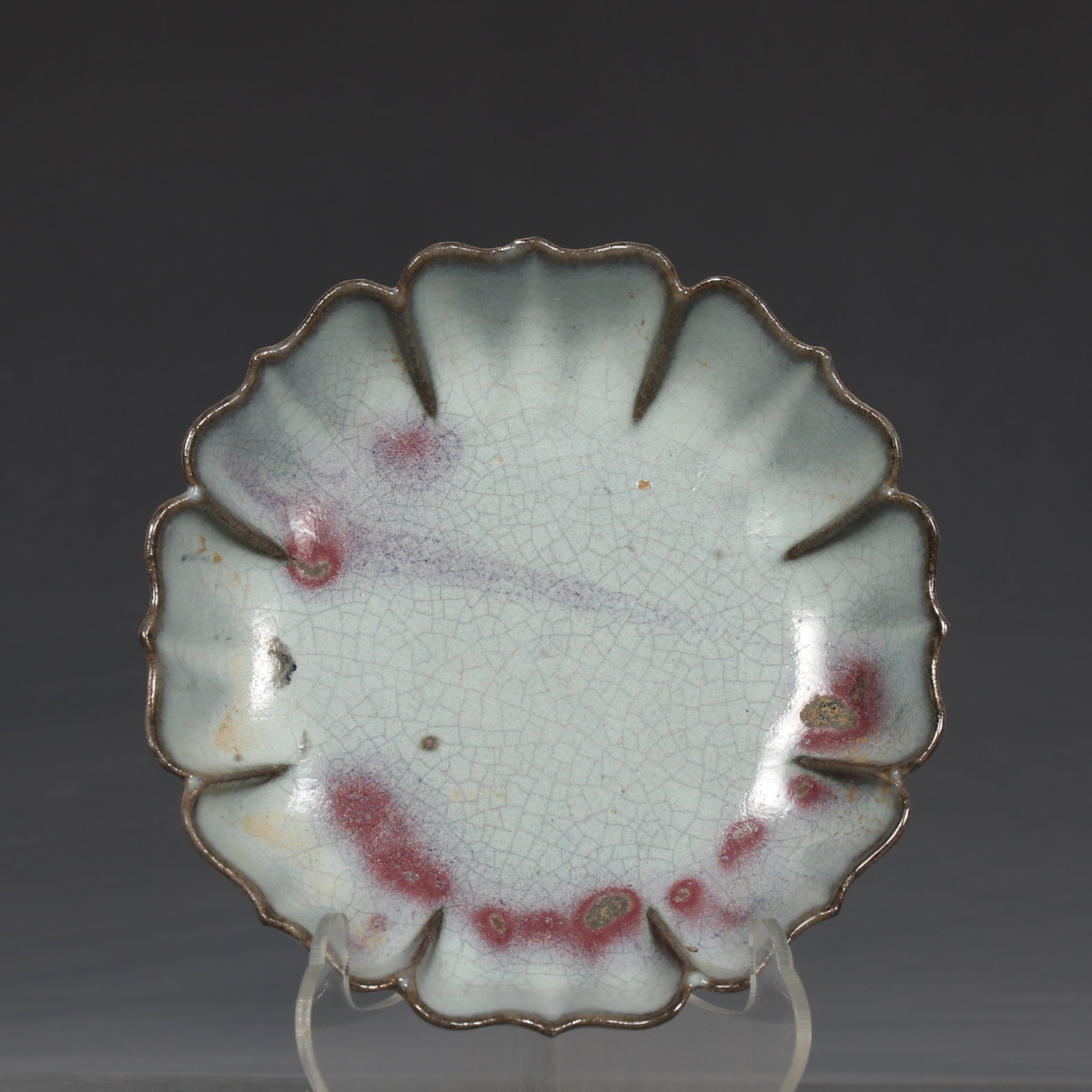 An Exquisite Jun yao Sky Blue Glazed Brush Washer: An Exquisite Jun yao Sky Blue Glazed Brush Washer,Song Dynasty,China,Size:1.3inx5.3in 钧窑天蓝釉笔洗,中国宋代