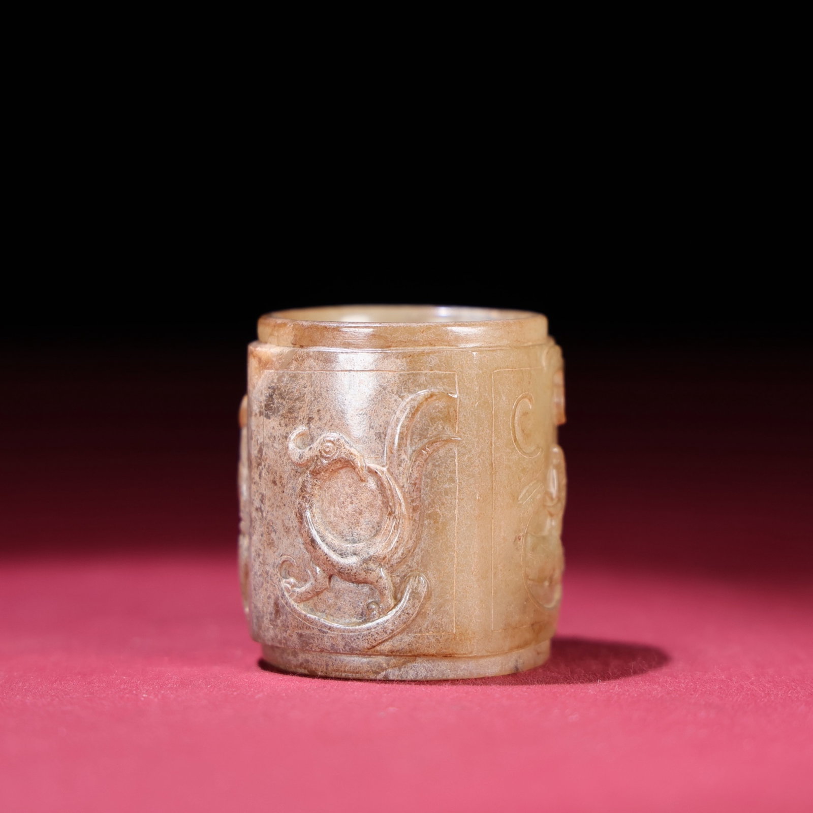 An Exquisite White Jade Auspicious Beast Pattern Thumb Ring - 5