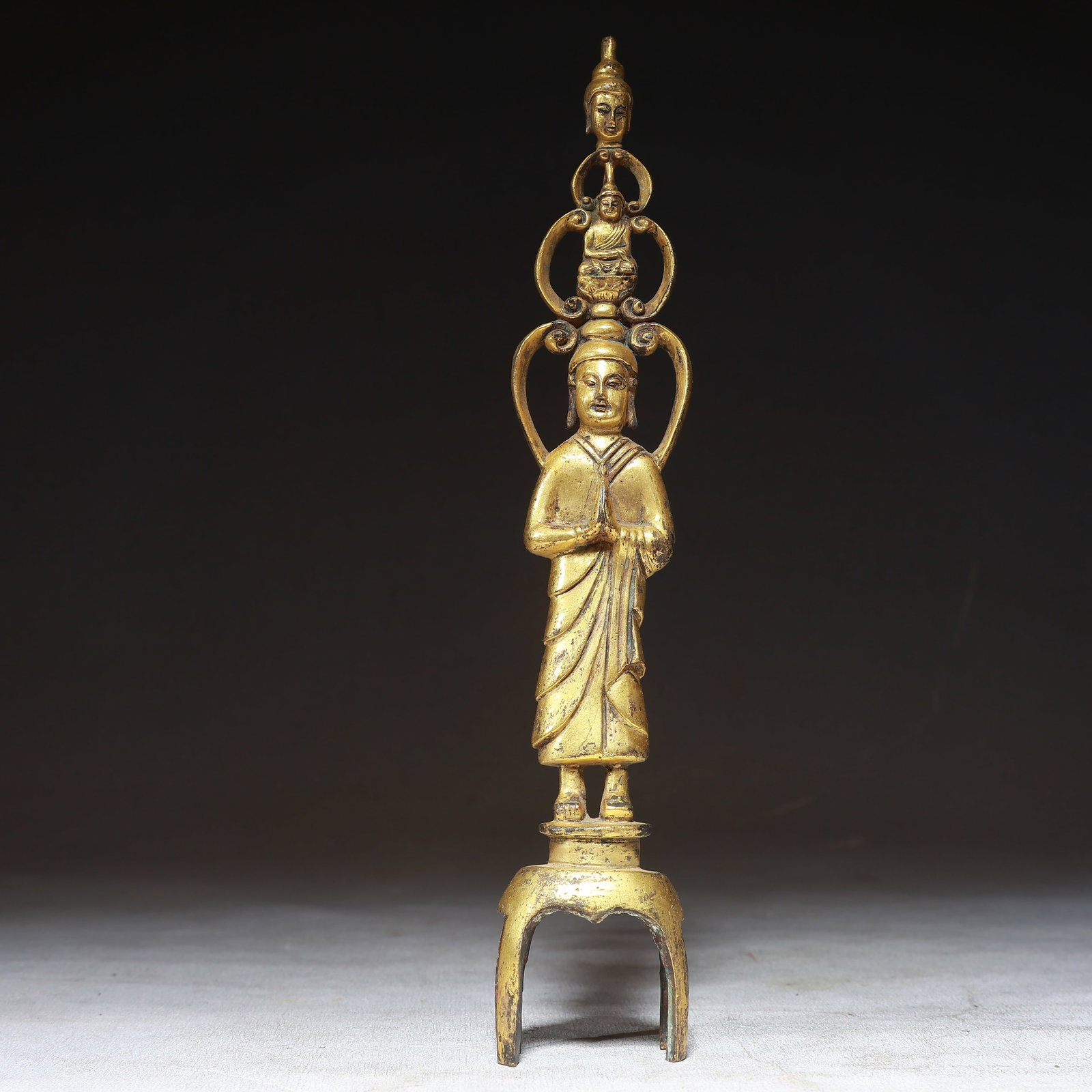 A Solemn Gilt Bronze Buddha Statue (1 of 6)