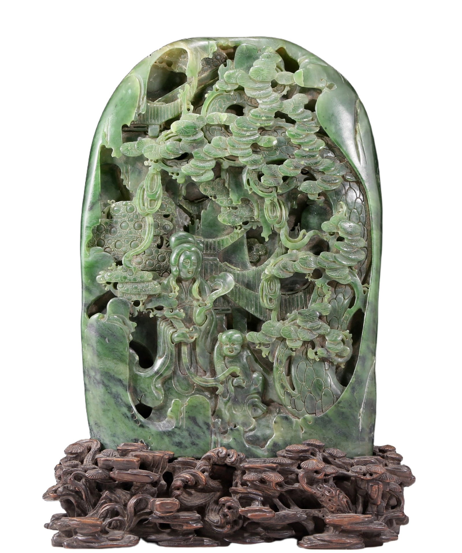 An exquisite jasper landscape figure ornament: An exquisite jasper landscape figure ornament Qing Dynasty , China. Jade exhibits qualities of fineness, delicacy, warmth and luster. The craftsmanship is flawless, the design is exquisite, and the ca