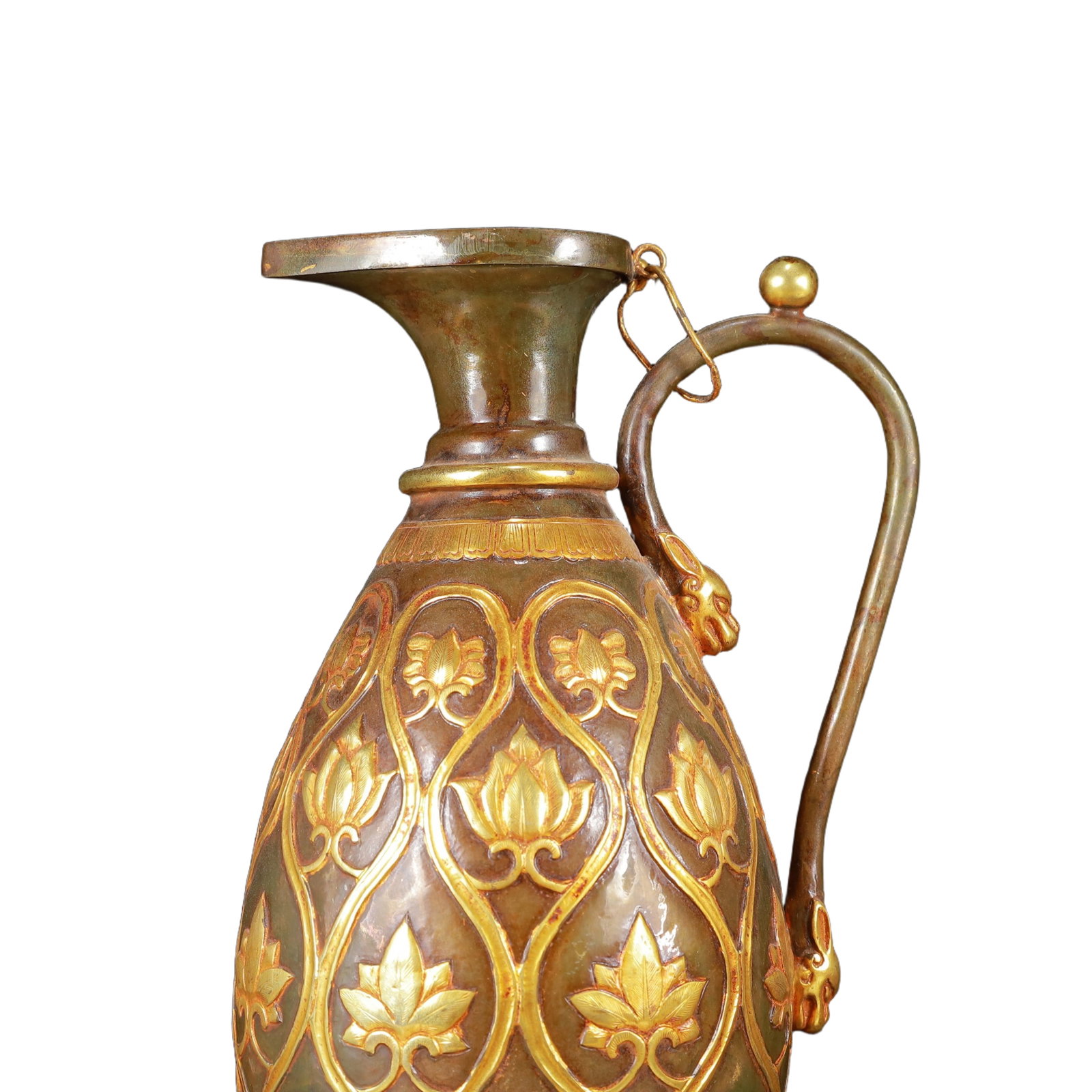An Exquisite Gilt Silver Flower Pattern Ewer - 2