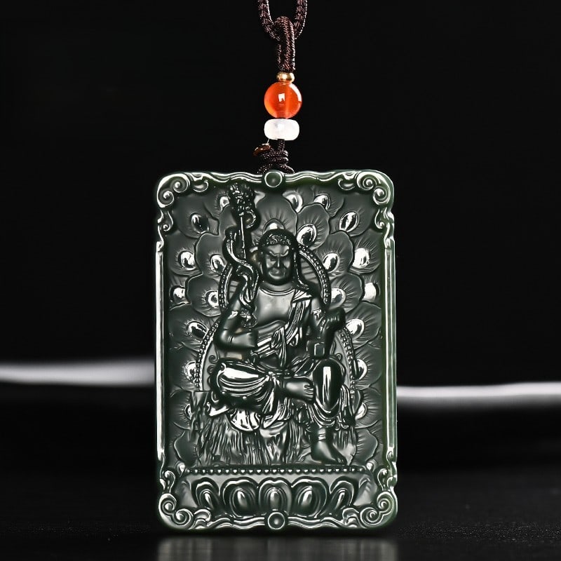 An Exquisite Cyan jade Statue of Bodhisattva Pendant: An Exquisite Cyan jade Statue of Bodhisattva Pendant,Size:60mmx40mmx8mm 青玉菩萨像挂件