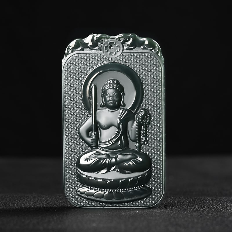 An Exquisite Cyan jade Statue of Bodhisattva Pendant: An Exquisite Cyan jade Statue of Bodhisattva Pendant,Size:69mmx41mmx8mm 青玉菩萨像挂件
