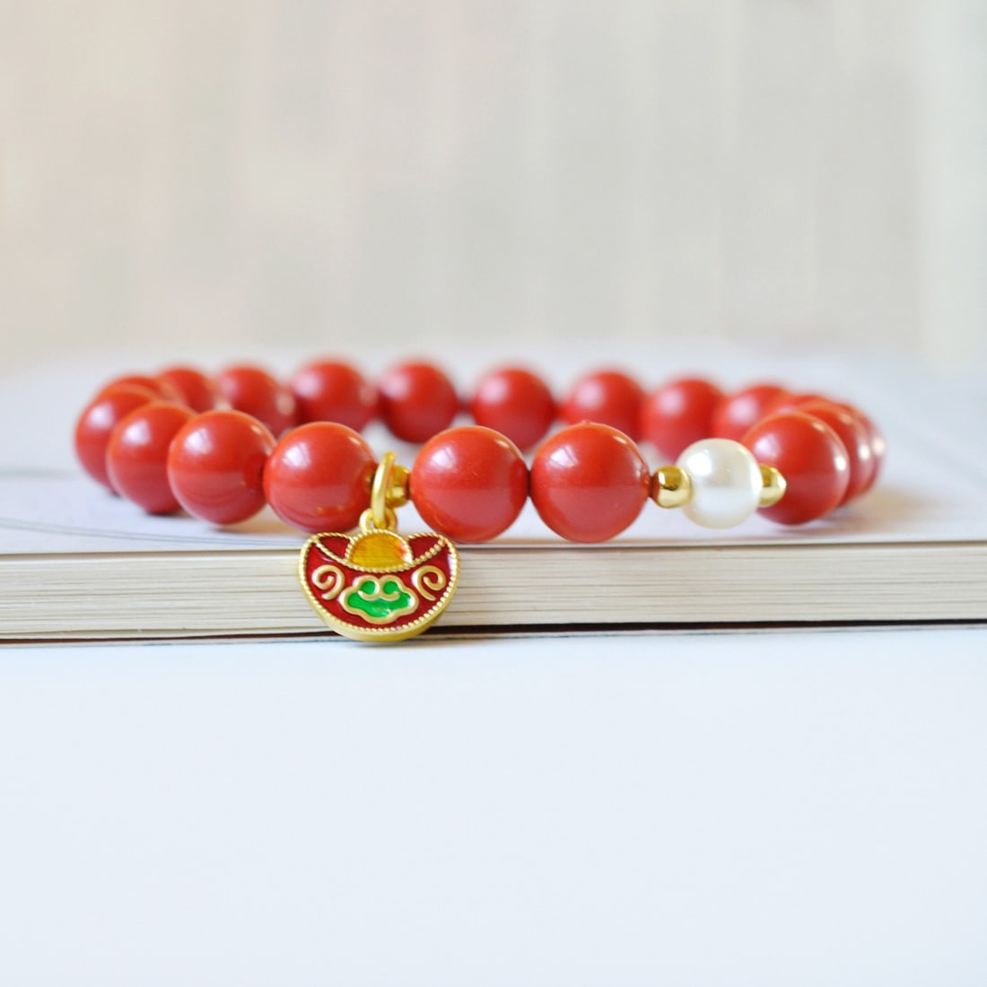 An Exquisite Cinnabar Bracelets - 6