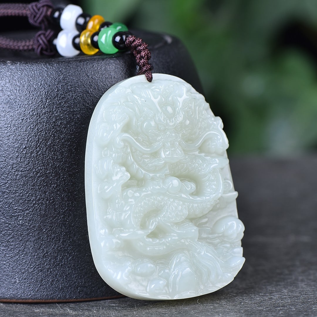 An Exquisite White Jade Dragon Pattern Pendant - 3