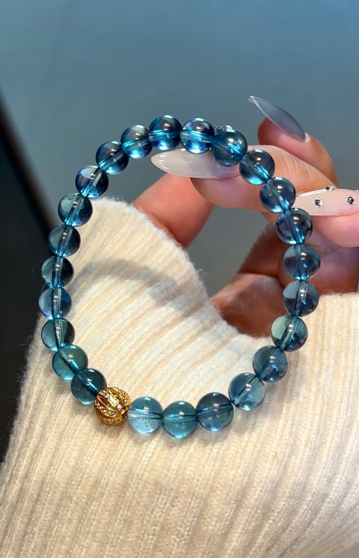 An Exquisite Aquamarine Bracelet: An Exquisite Aquamarine Bracelet,Size:7.8mm,Weight:15.8g 海蓝宝手串