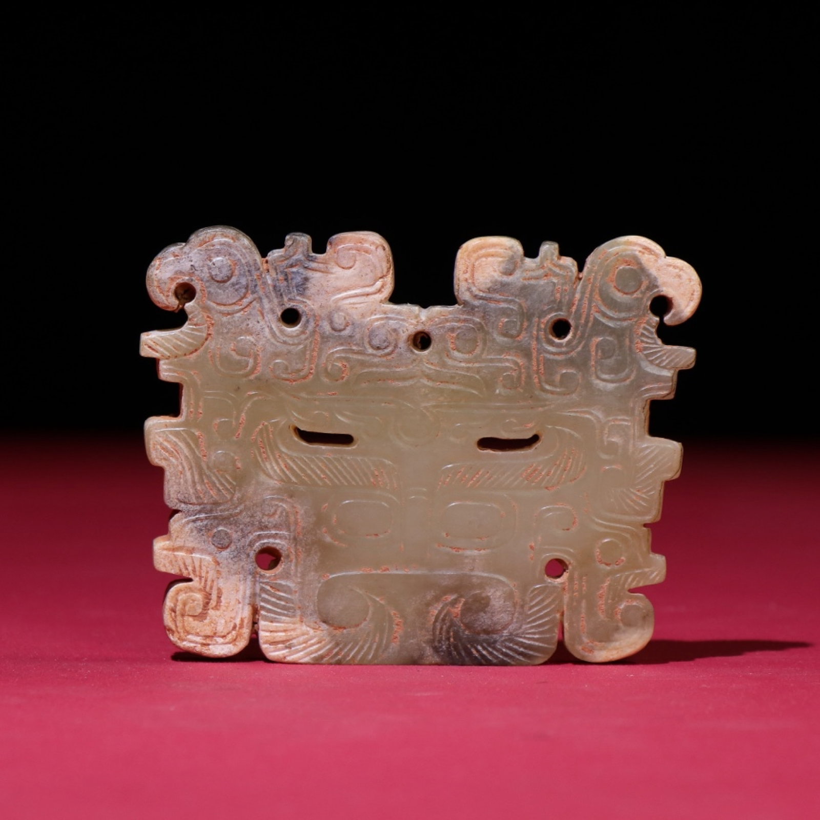 An Exquisite White Jade Beast-Face Pattern Pendant - 8