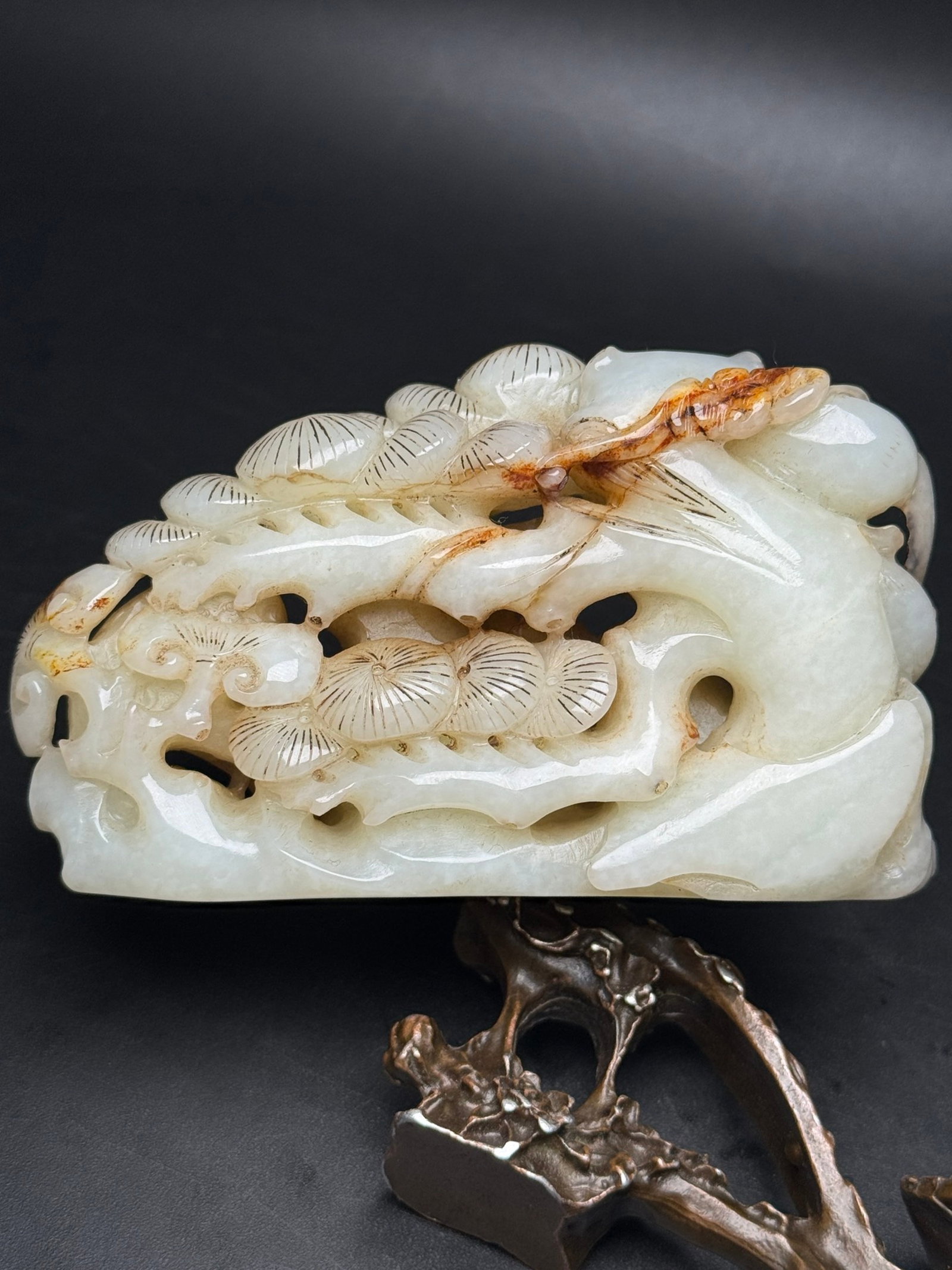 An Exquisite White Jade Crane Pattern Ornament - 2
