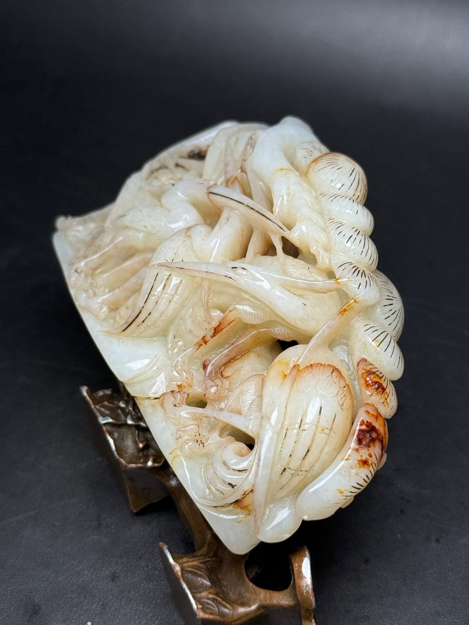 An Exquisite White Jade Crane Pattern Ornament - 3